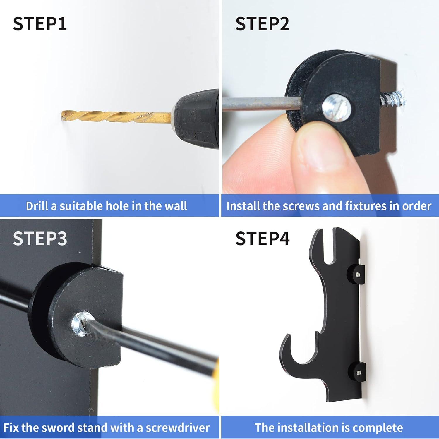 Soporte para Cuchillos y Espadas BYTOTU - Plexiglás Negro - 2 Juegos