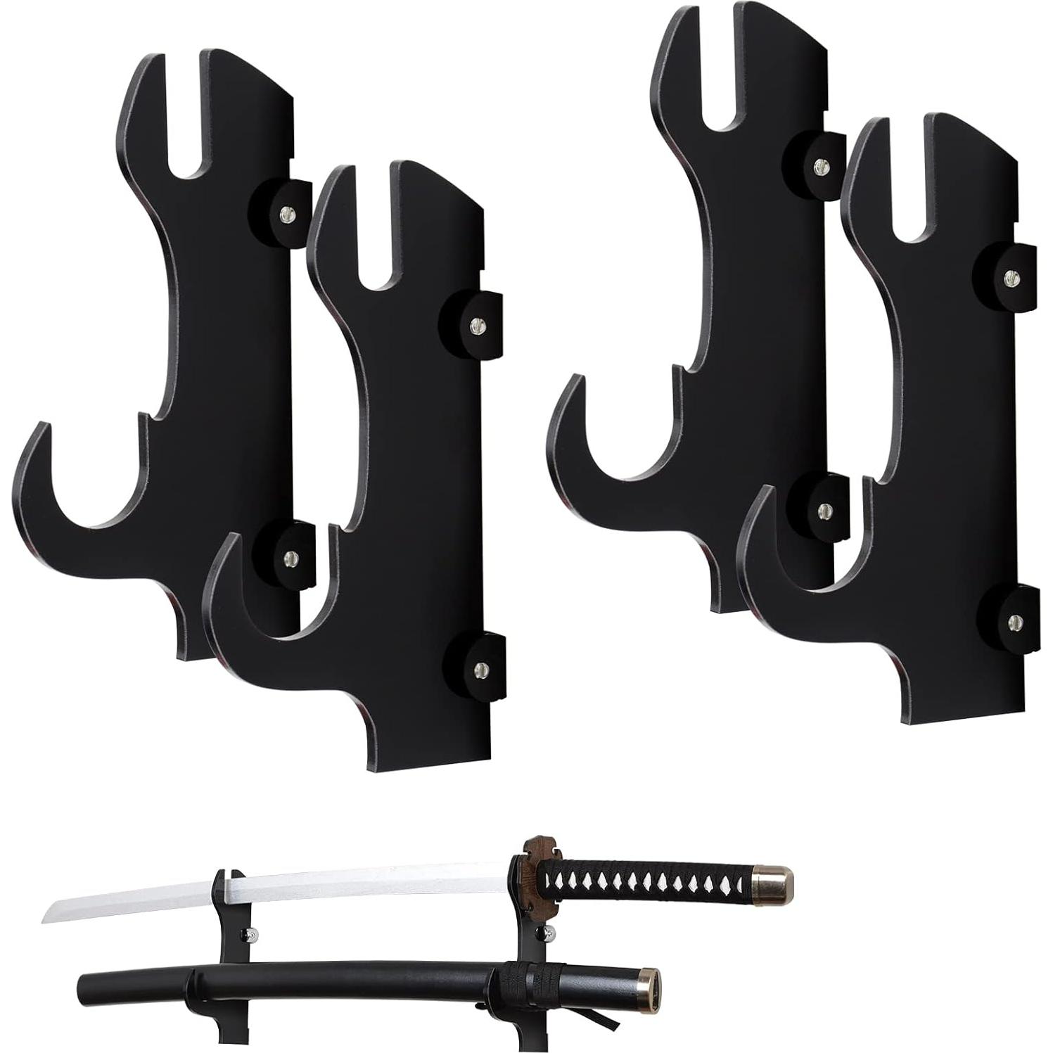 Soporte para Cuchillos y Espadas BYTOTU - Plexiglás Negro - 2 Juegos