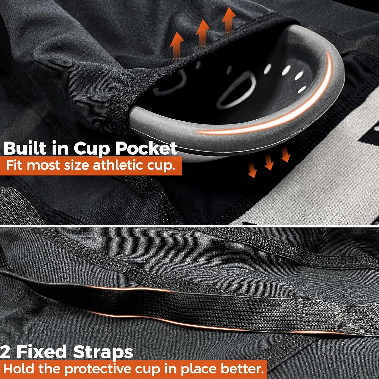 Pantalones Cortos COOLOMG con Copa para Hombre - Negro XL