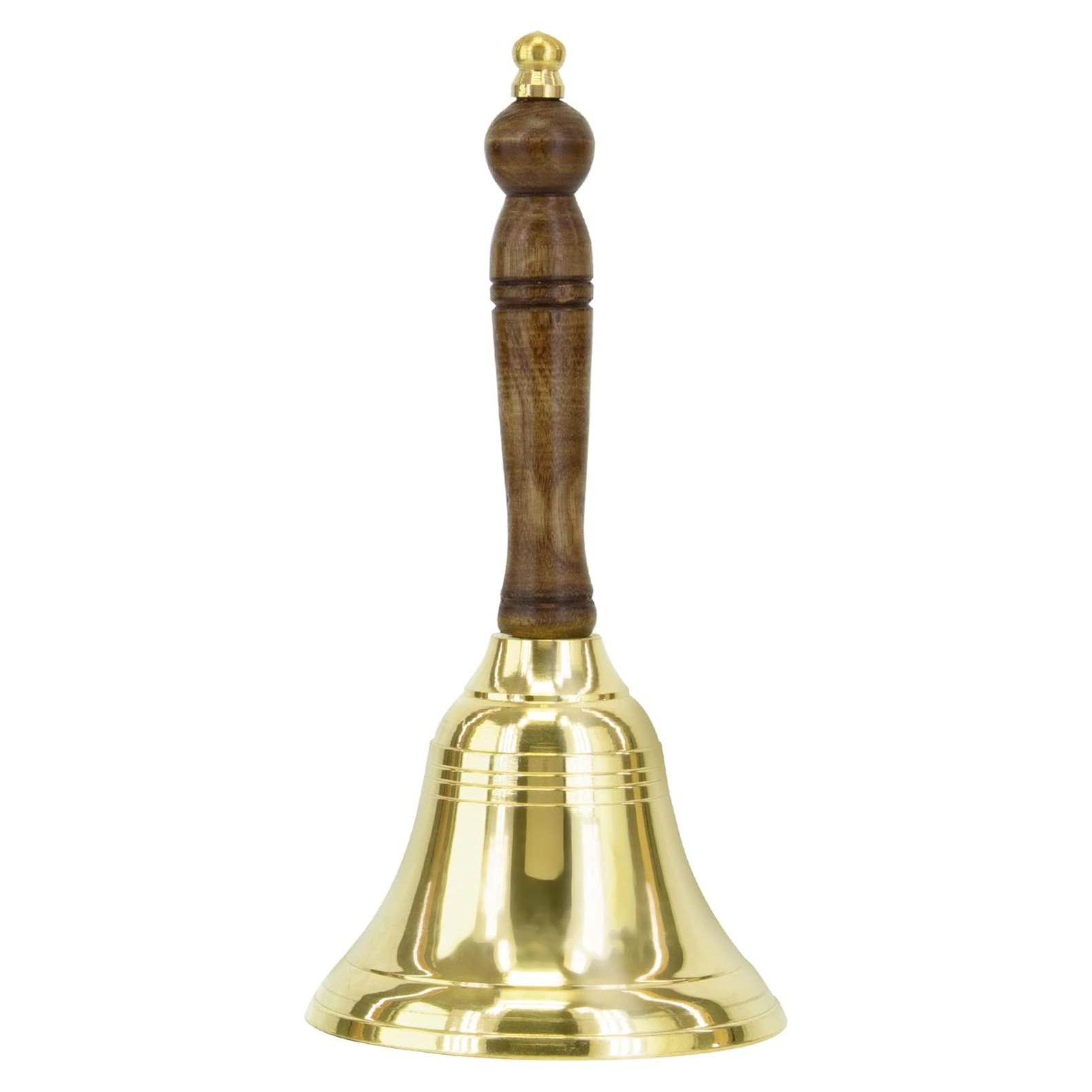 Campana de Mano de Latón Hecha a Mano - 7.92 cm - Oro