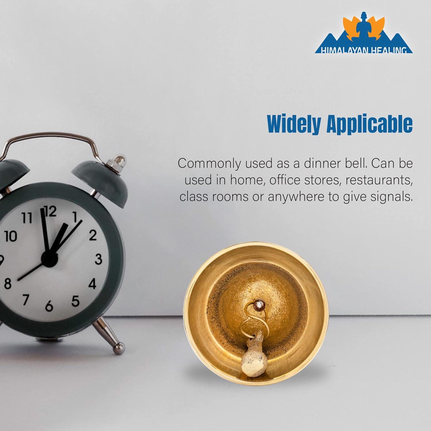 Campana de Mano de Latón Hecha a Mano - 7.92 cm - Oro