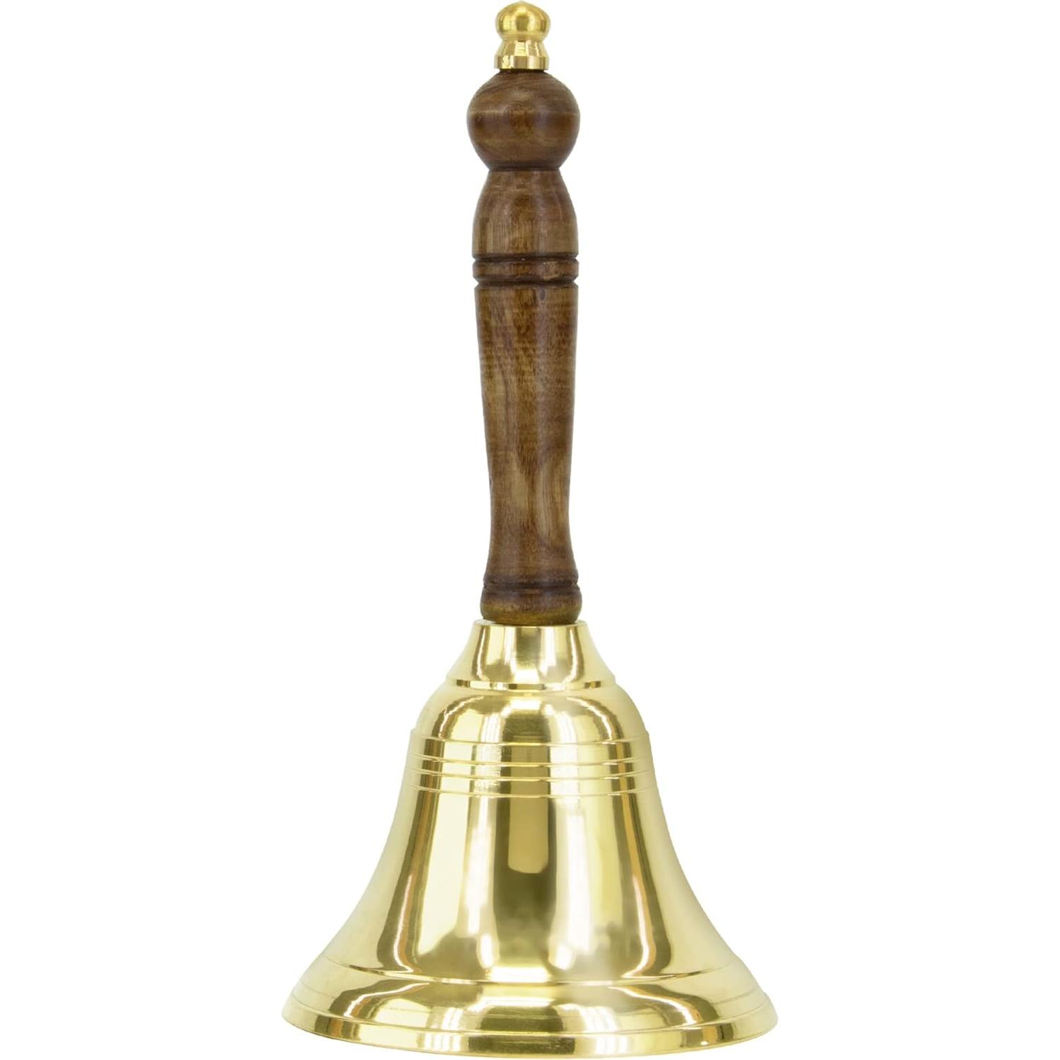 Campana de Mano de Latón Hecha a Mano - 7.92 cm - Oro