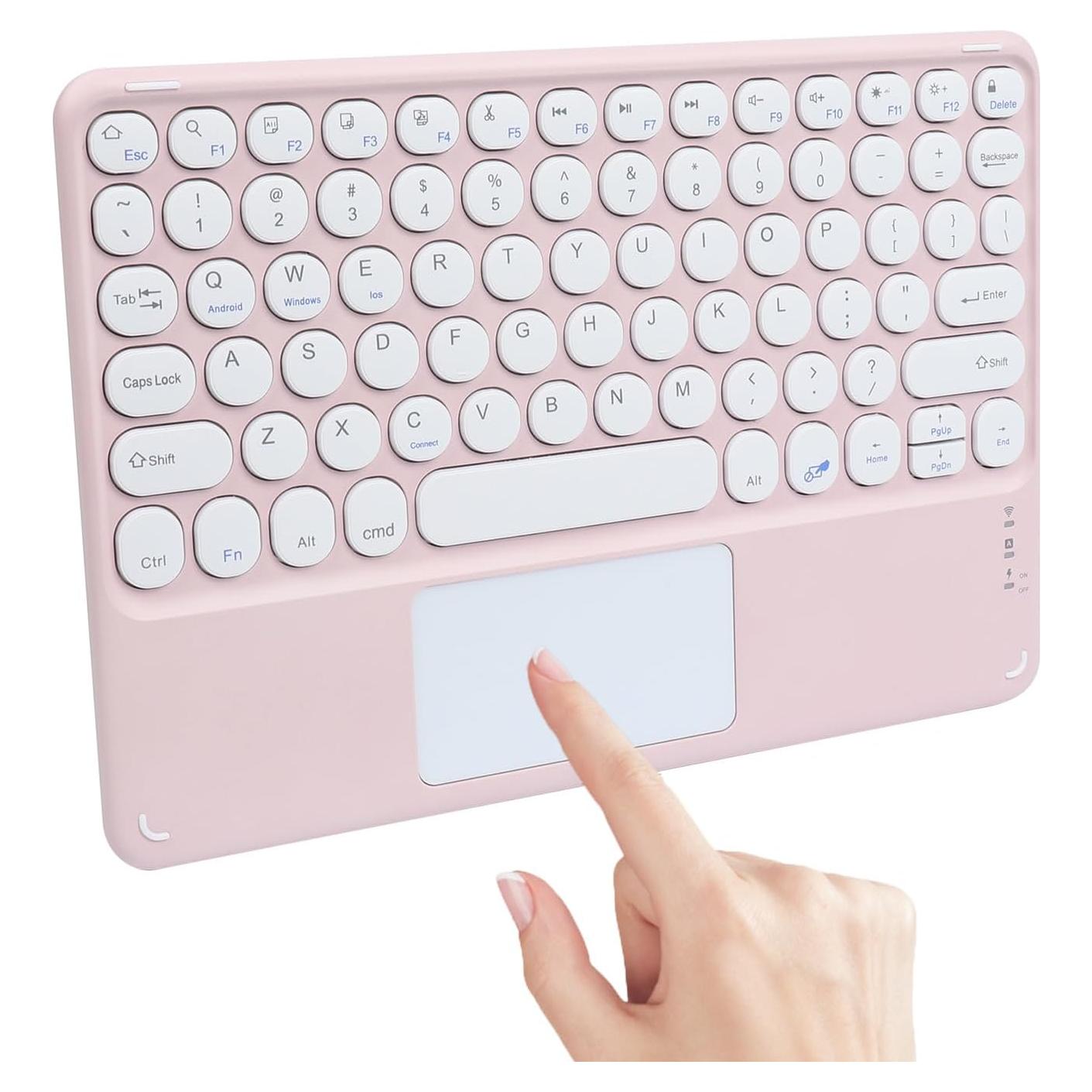 Teclado Inalámbrico Bebettor con Touchpad 10 Pulgadas Rosa