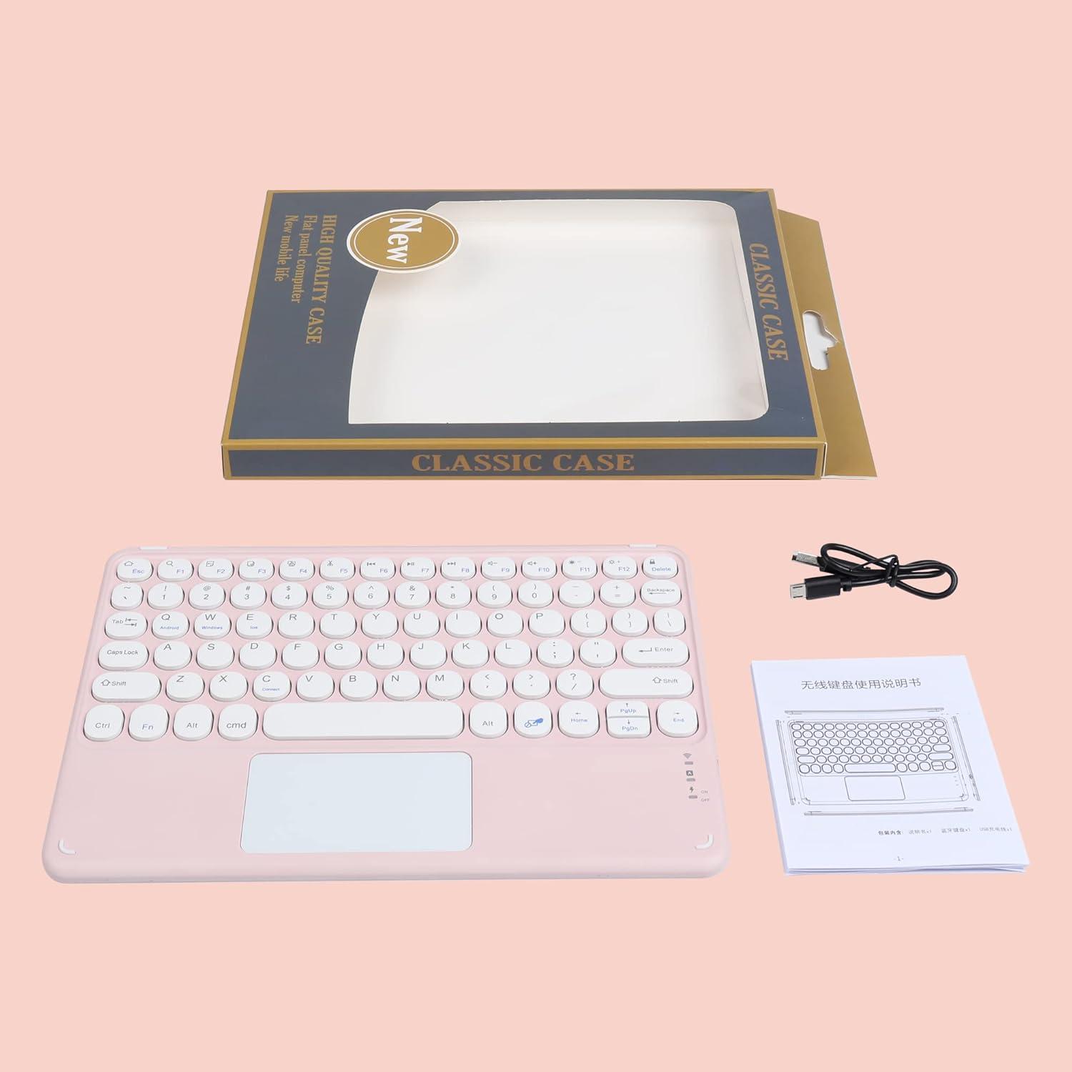 Teclado Inalámbrico Bebettor con Touchpad 10 Pulgadas Rosa