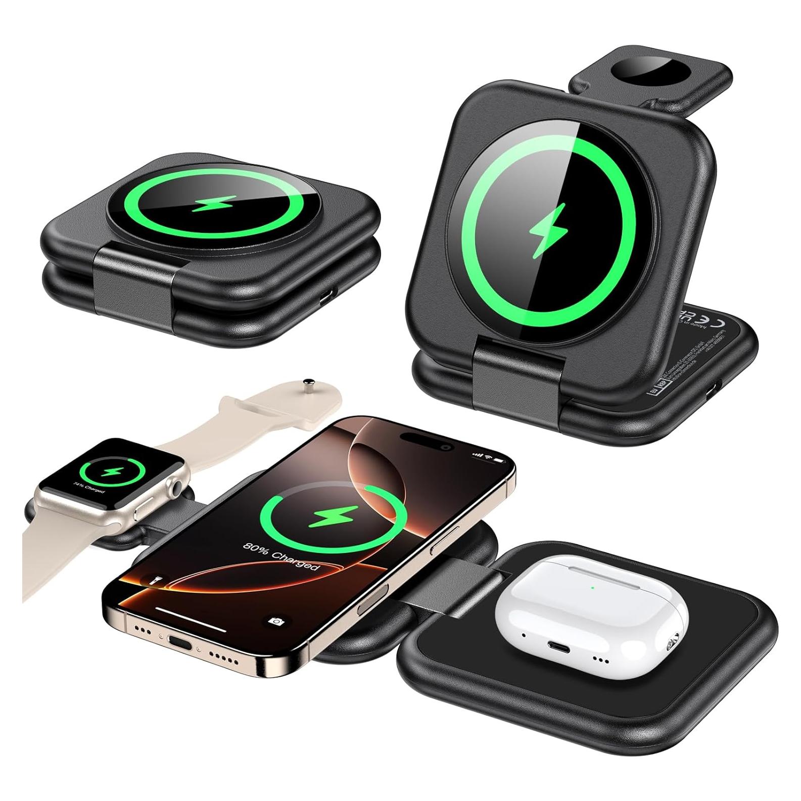 Estación de Carga 3 en 1 Magnética para Apple - Verde