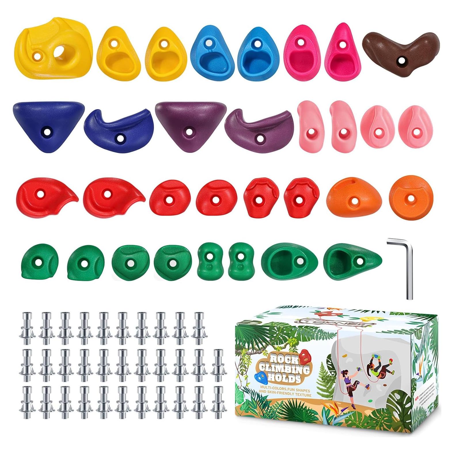 Agarraderas de Escalada TOPNEW 32 Piezas Multicolor para Niños