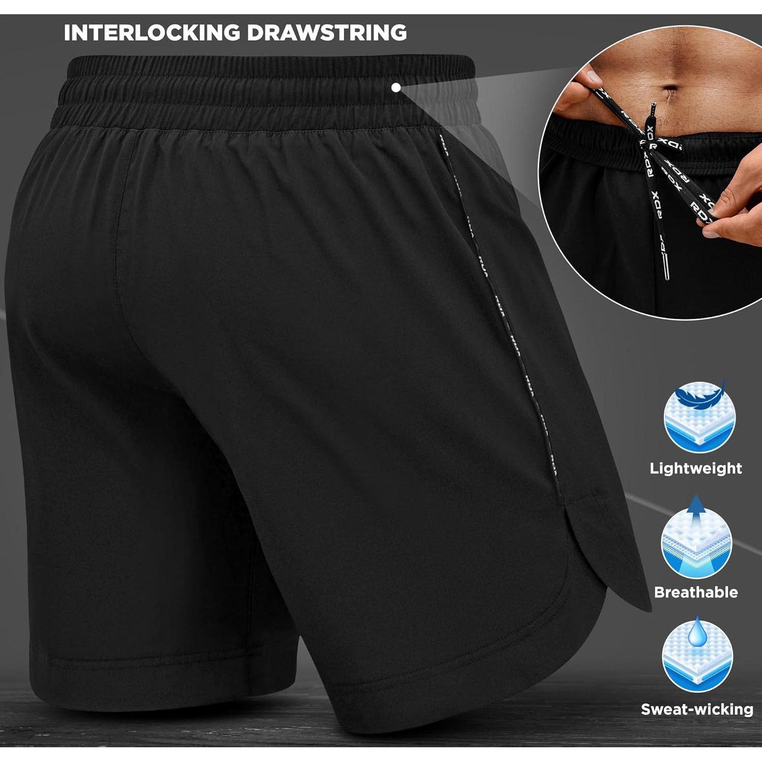 Pantalones Cortos de MMA RDX para Entrenamiento - Negro Mediano
