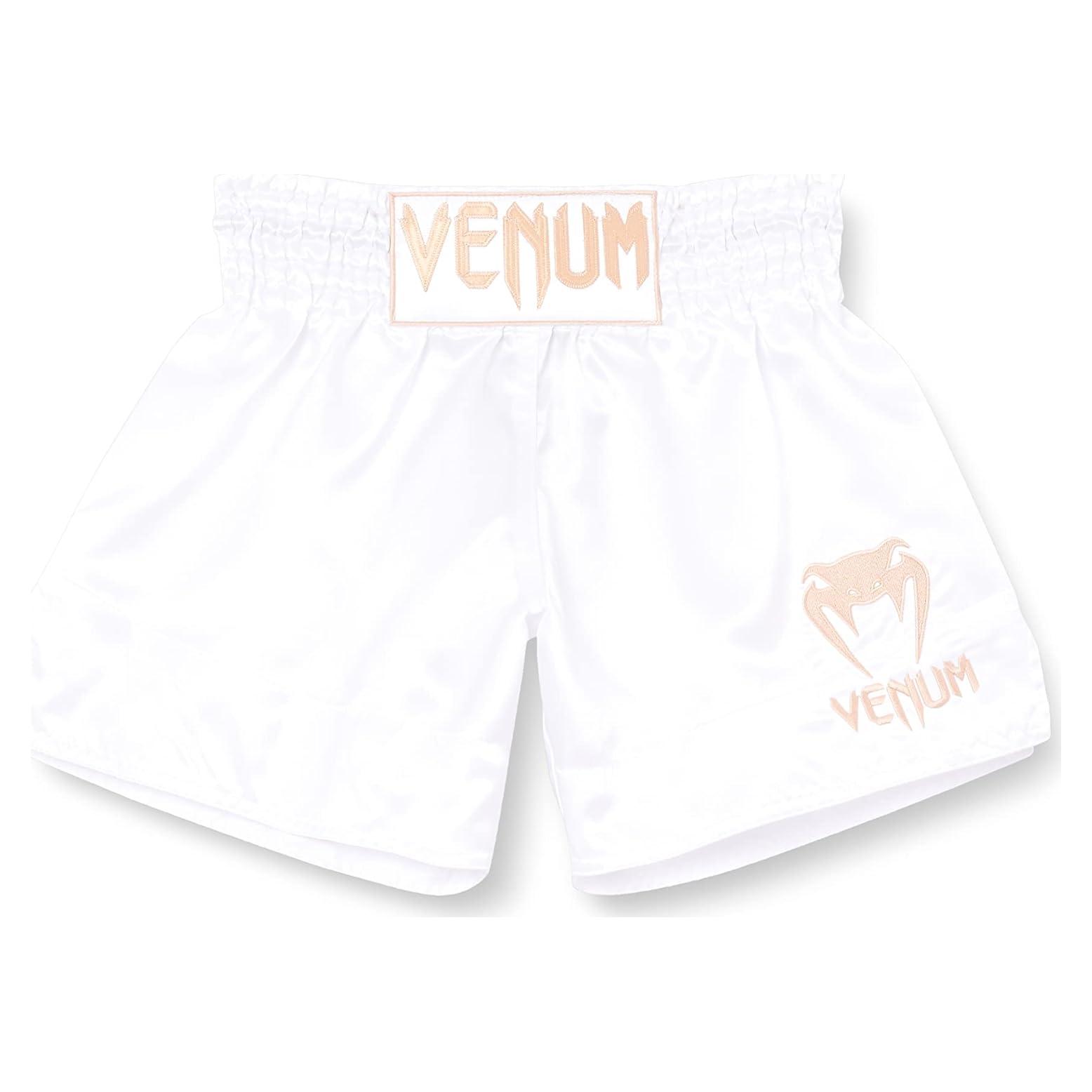 Pantalones Cortos Muay Thai Venum Clásicos Grande Blanco/Dorado