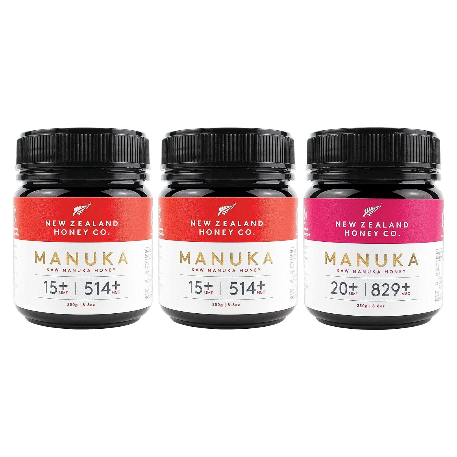 Paquete Especial Miel Manuka Cruda New Zealand Honey Co. UMF 15+ y 20+ 250g