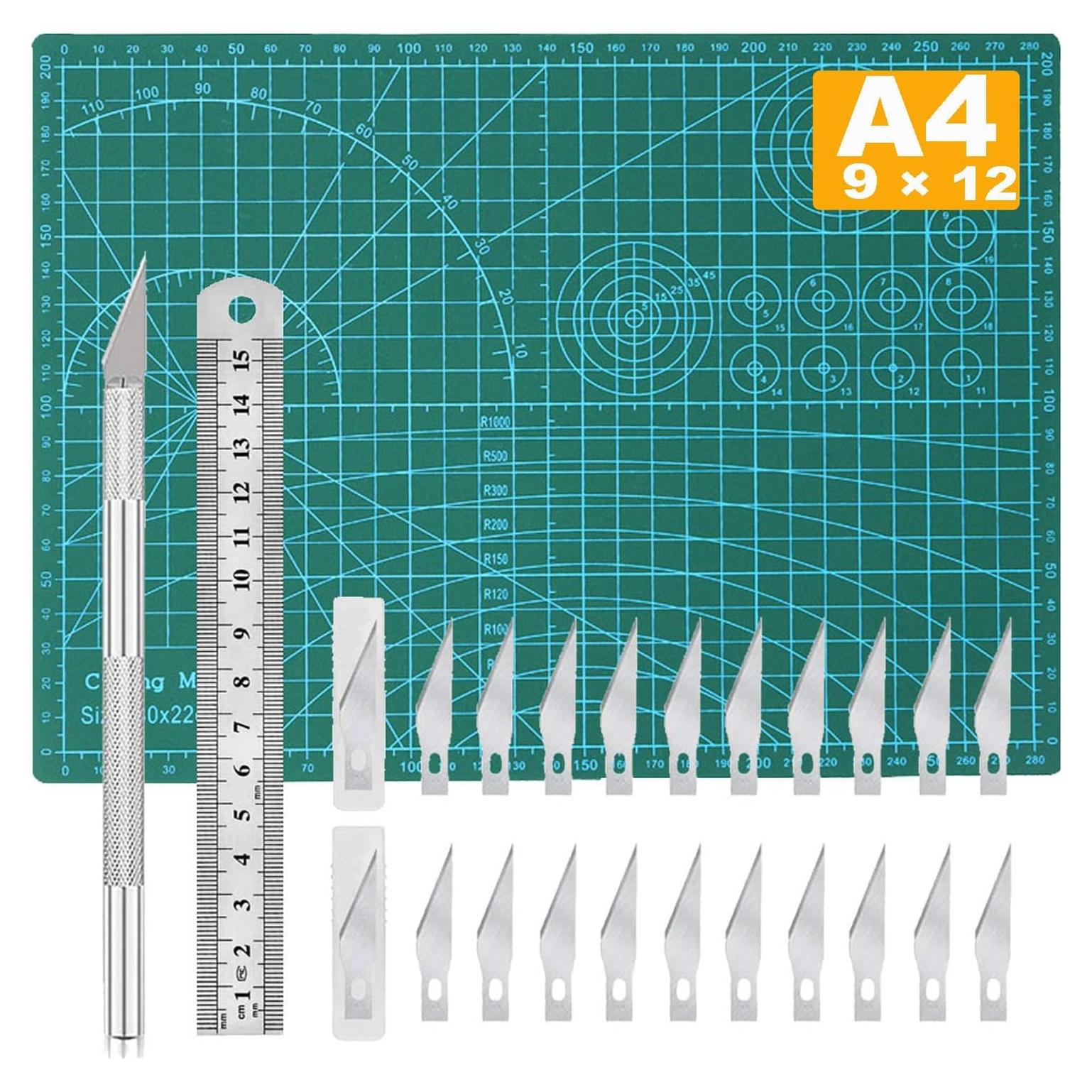 Alfombrilla de Costura Jneoace A4 + Kit de Cuchillo Preciso