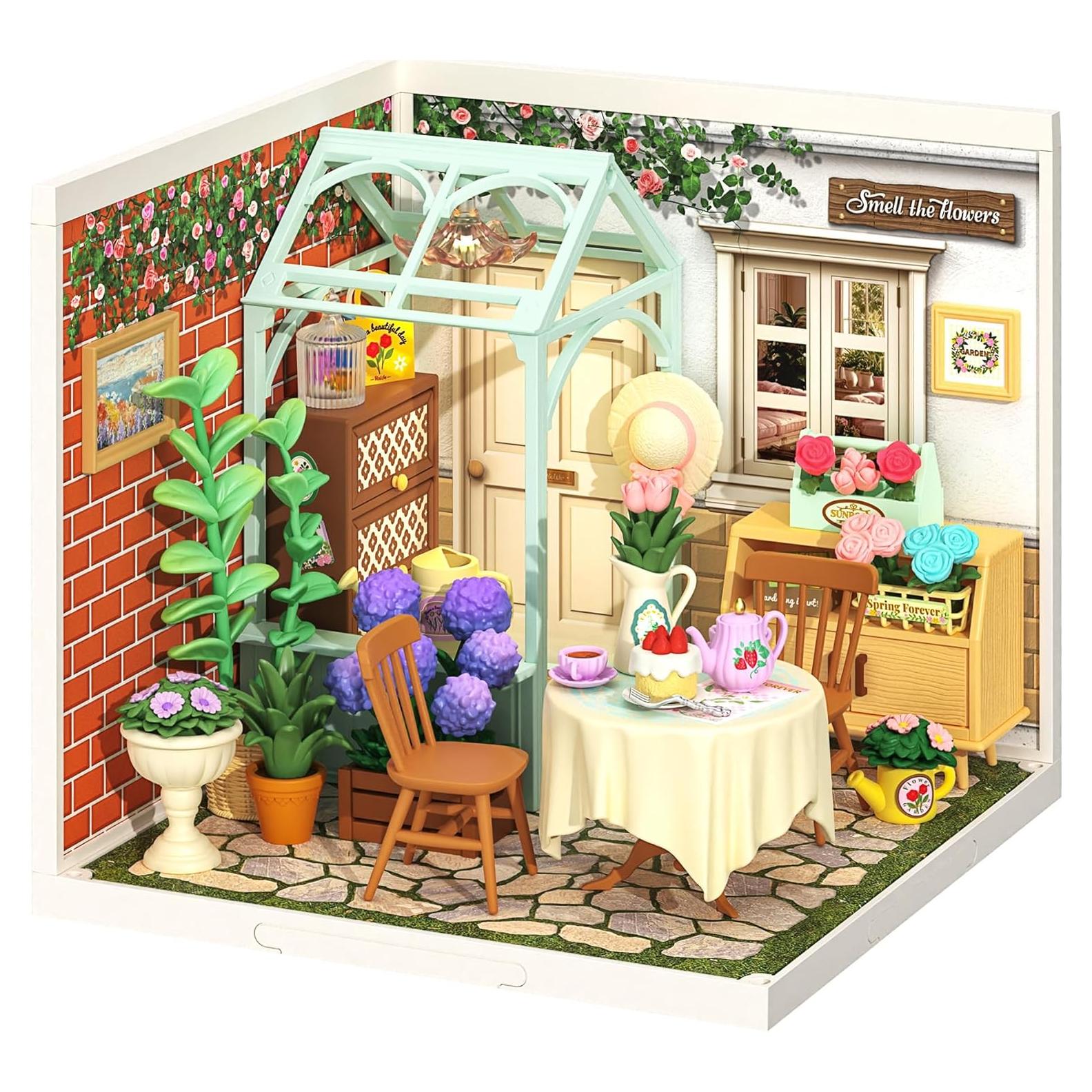 ROBOTIME Kit Casa Miniatura Jardín de Té en Flor DIY