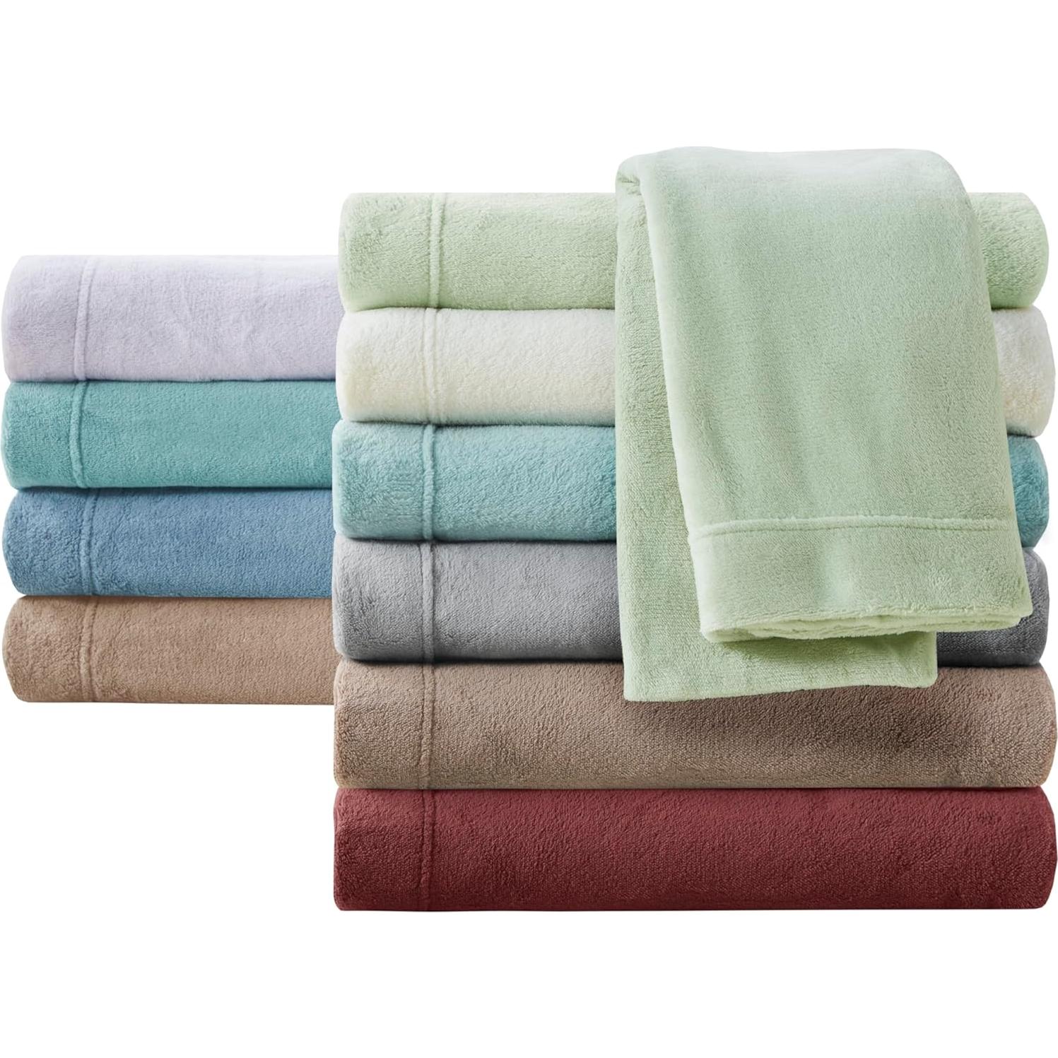 Juego de Sábanas de Felpa Reina True North Gris 4 Piezas