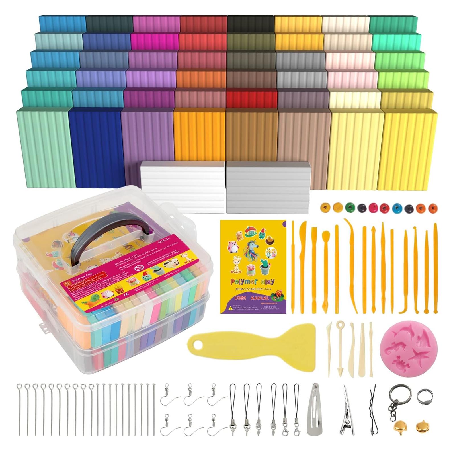 Kit de Arcilla Polimérica 50 Colores Aestd-ST para Niños