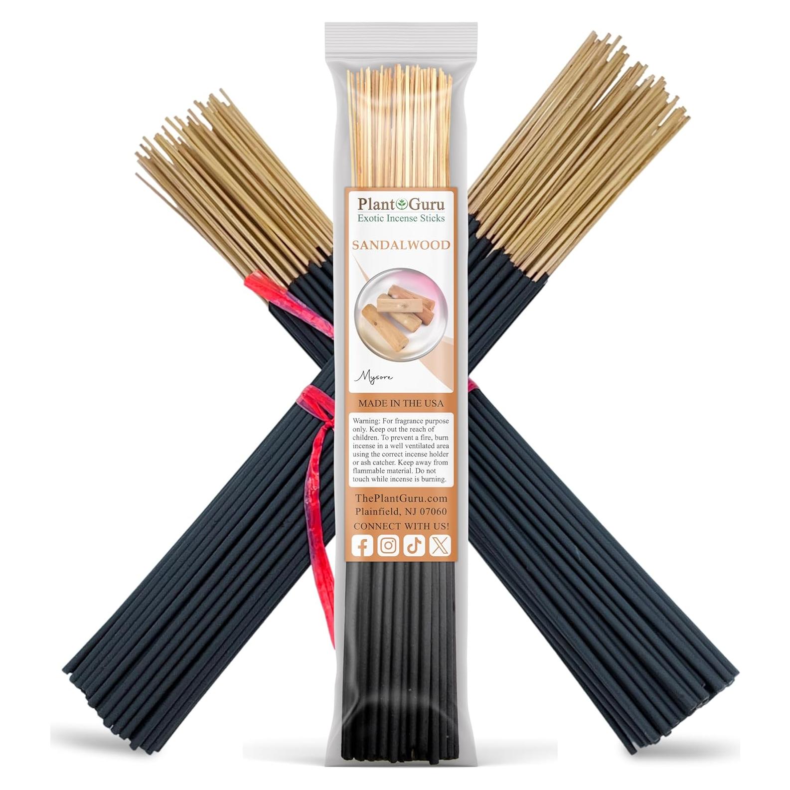 Incienso de Sándalo de Mysore Plant Guru - 100 Varillas 28 cm