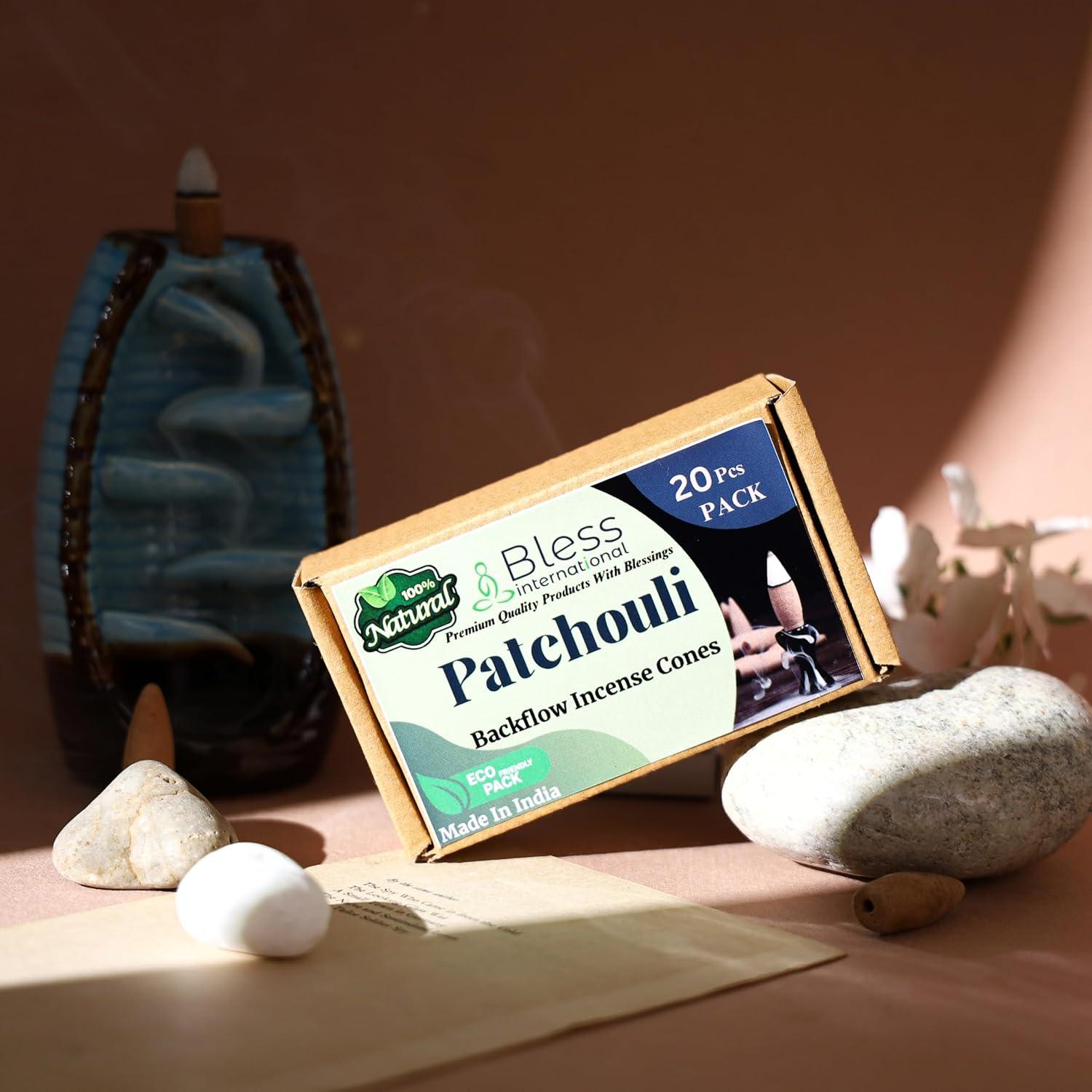 Conos de Incienso de Retroceso Patchouli Bless International - 20 Unidades