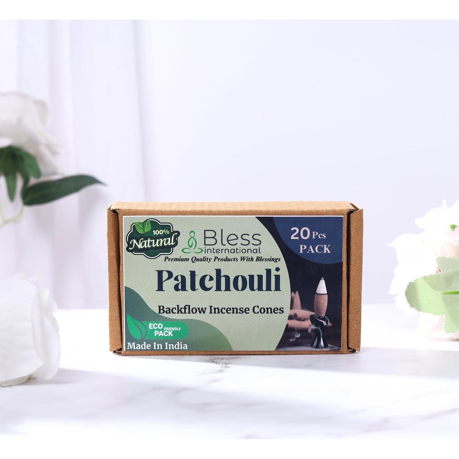 Conos de Incienso de Retroceso Patchouli Bless International - 20 Unidades