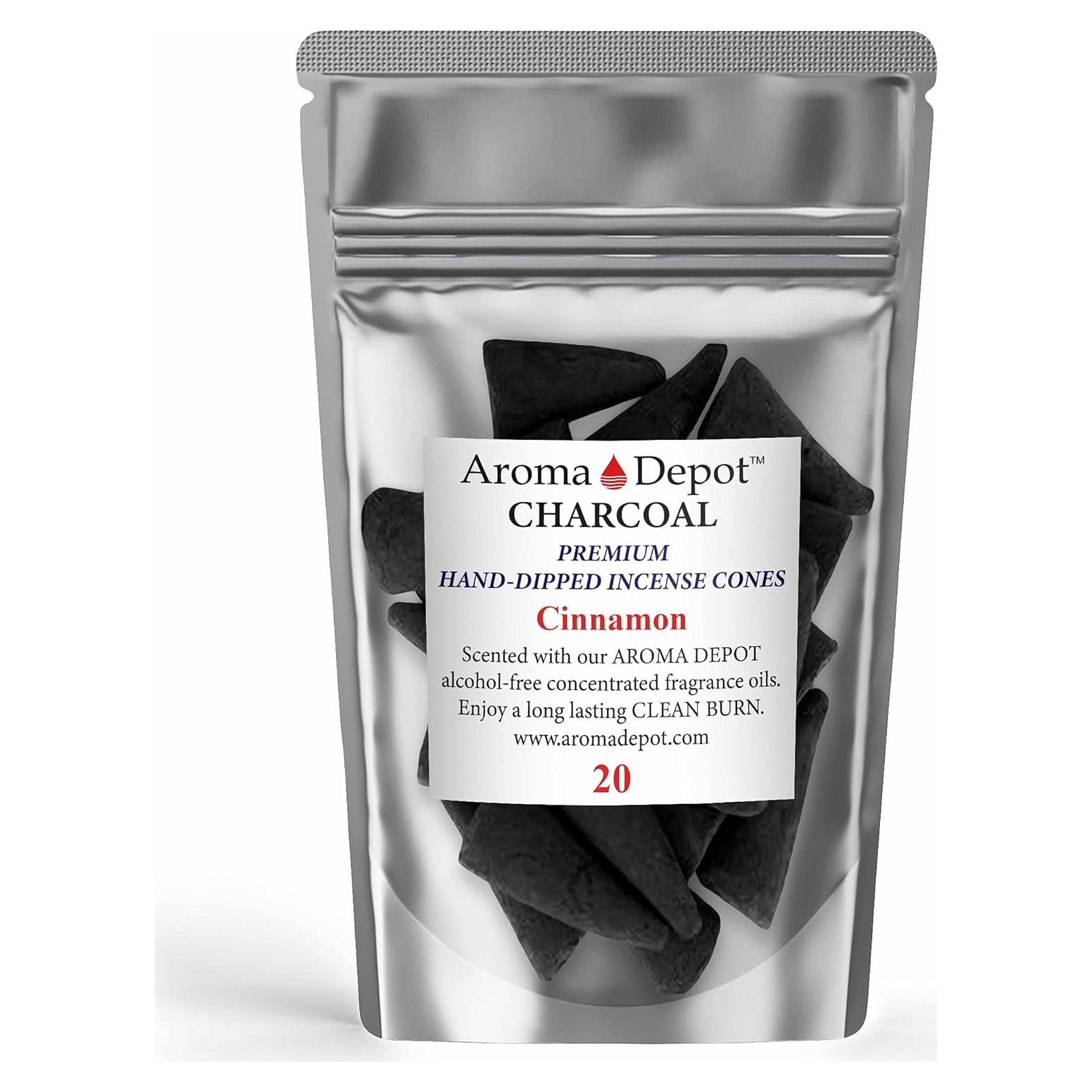 Conos de Carbón de Incienso Canela Aroma Depot - 20 Unidades