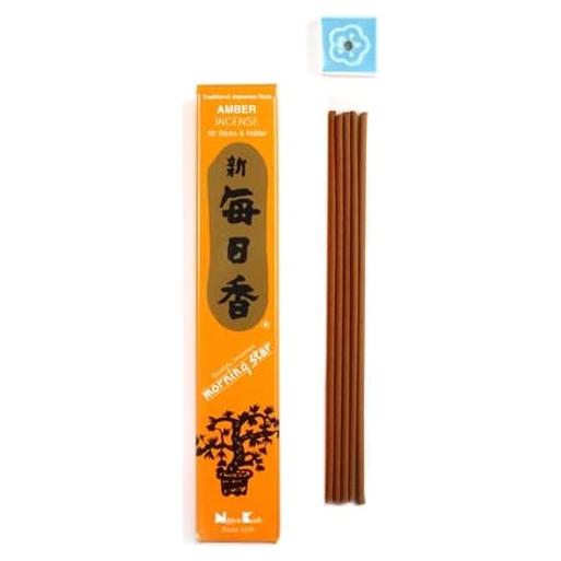 Incienso Morning Star Nippon Kodo Ámbar 50 Varillas con Soporte