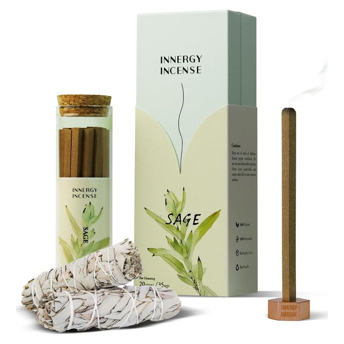 Incienso de Salvia Blanca Innergy - Set de Regalo Natural 1 Unidad