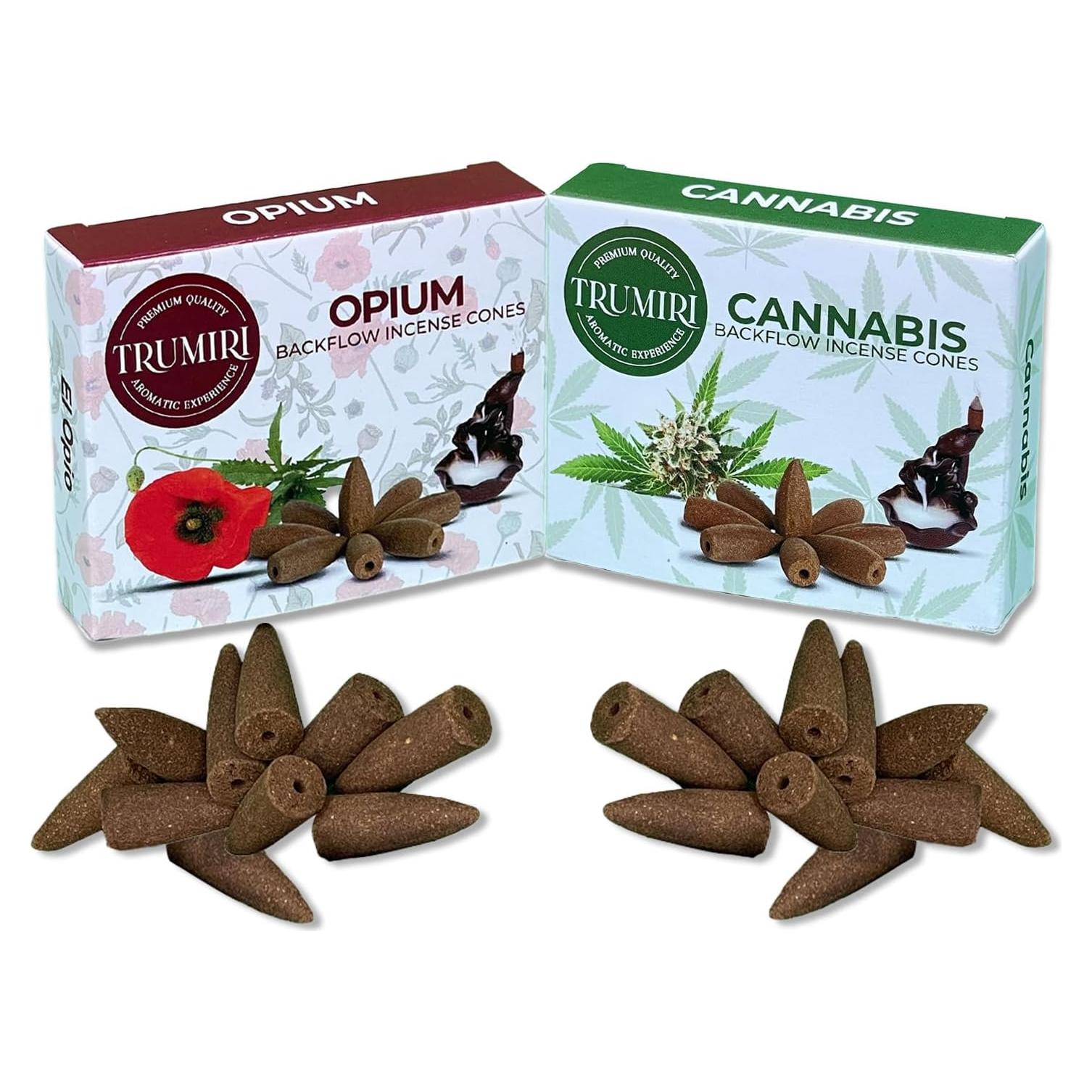 Conos de Incienso de Retroceso TRUMIRI - 20 Unidades Opio y Cannabis