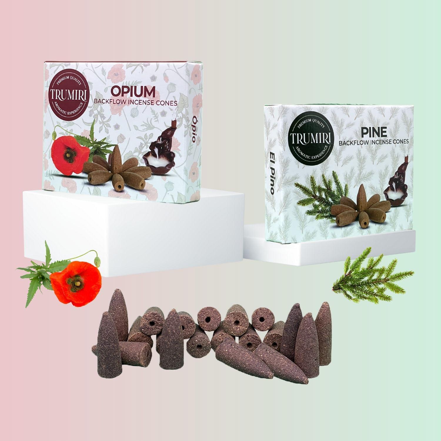 Conos de Incienso de Retroceso TRUMIRI - 20 Unidades Opio y Cannabis