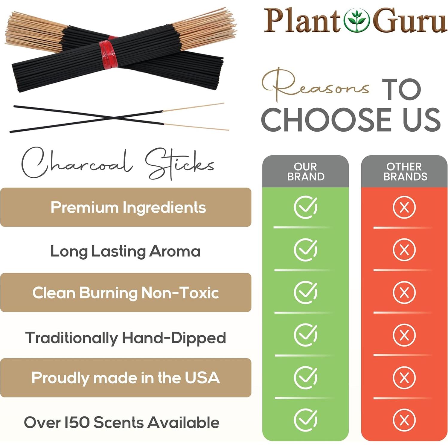 Incienso Natural Butt Naked Plant Guru 18 cm - 100 Varitas