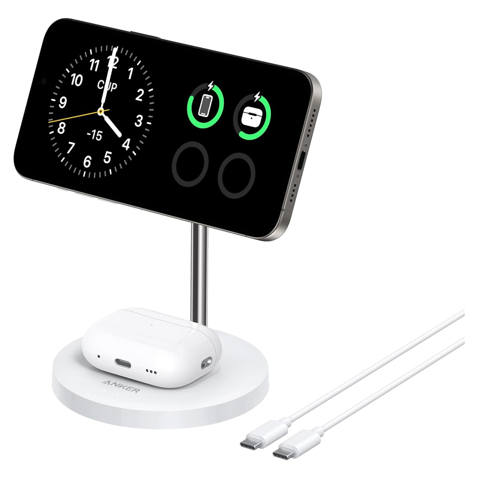 Soporte de Carga Inalámbrico Anker MagGo 15W para iPhone 16