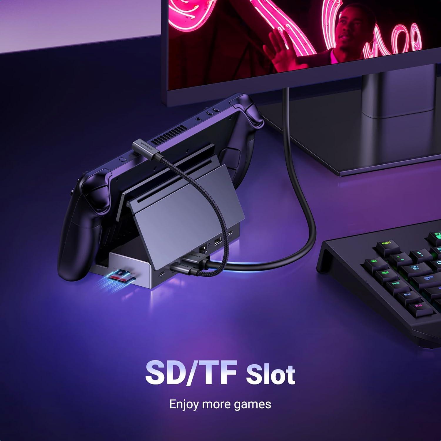 Dock UGREEN 9-en-1 USB C para Steam Deck 4K 60Hz