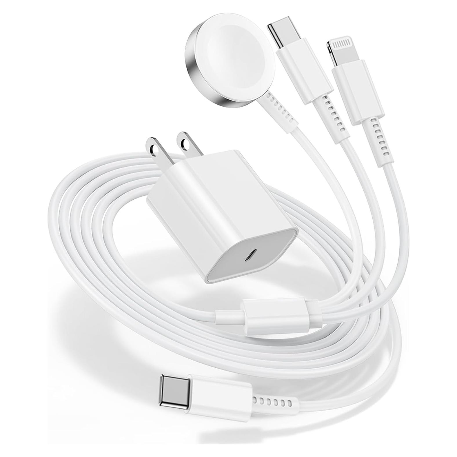 Cargador 3 en 1 USB-C 20W para Apple Watch y iPhone