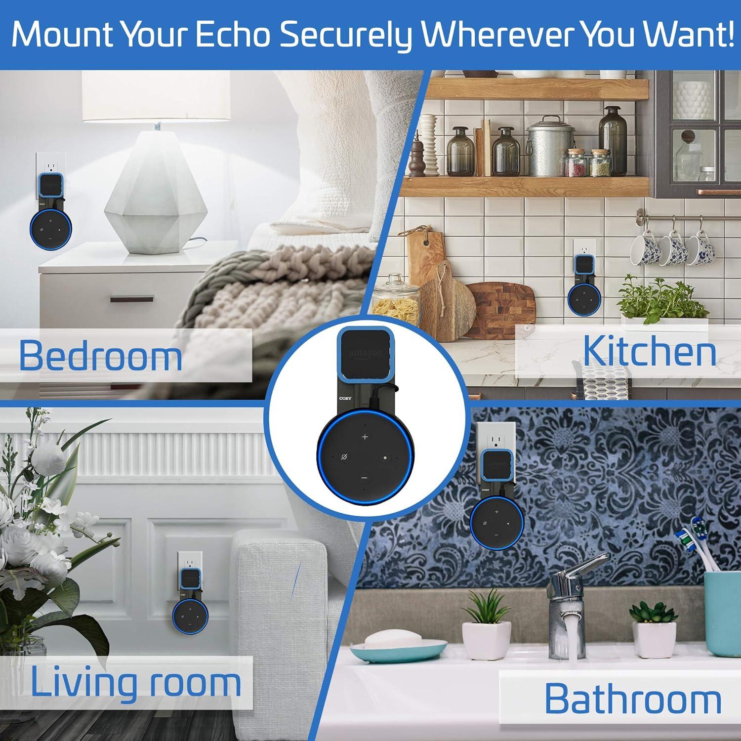 Soporte de pared Coby para Echo Dot 3ra Gen con gestión de cables