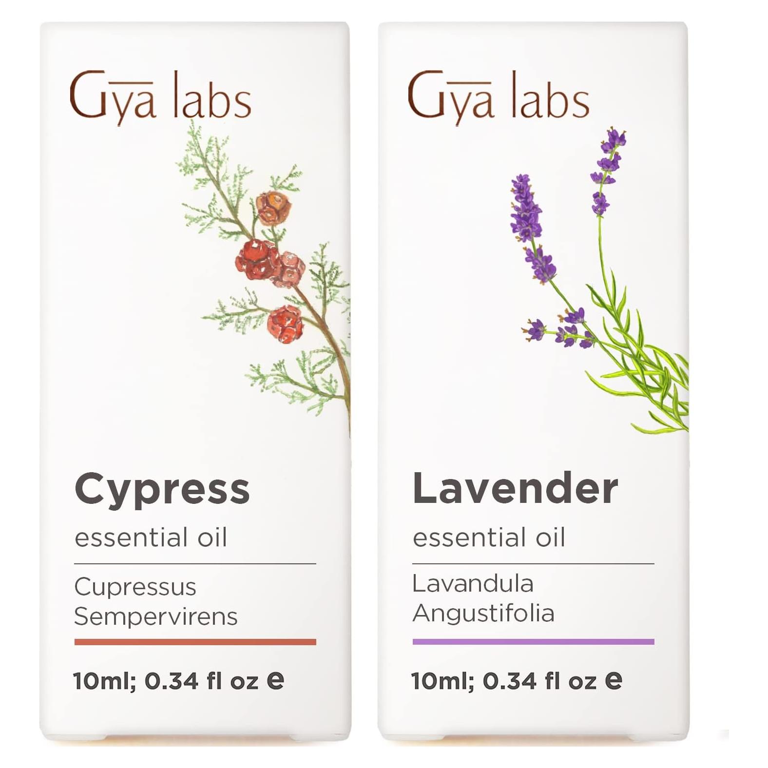Set de Aceites Esenciales Gya Labs 2x10ml Ciprés y Lavanda