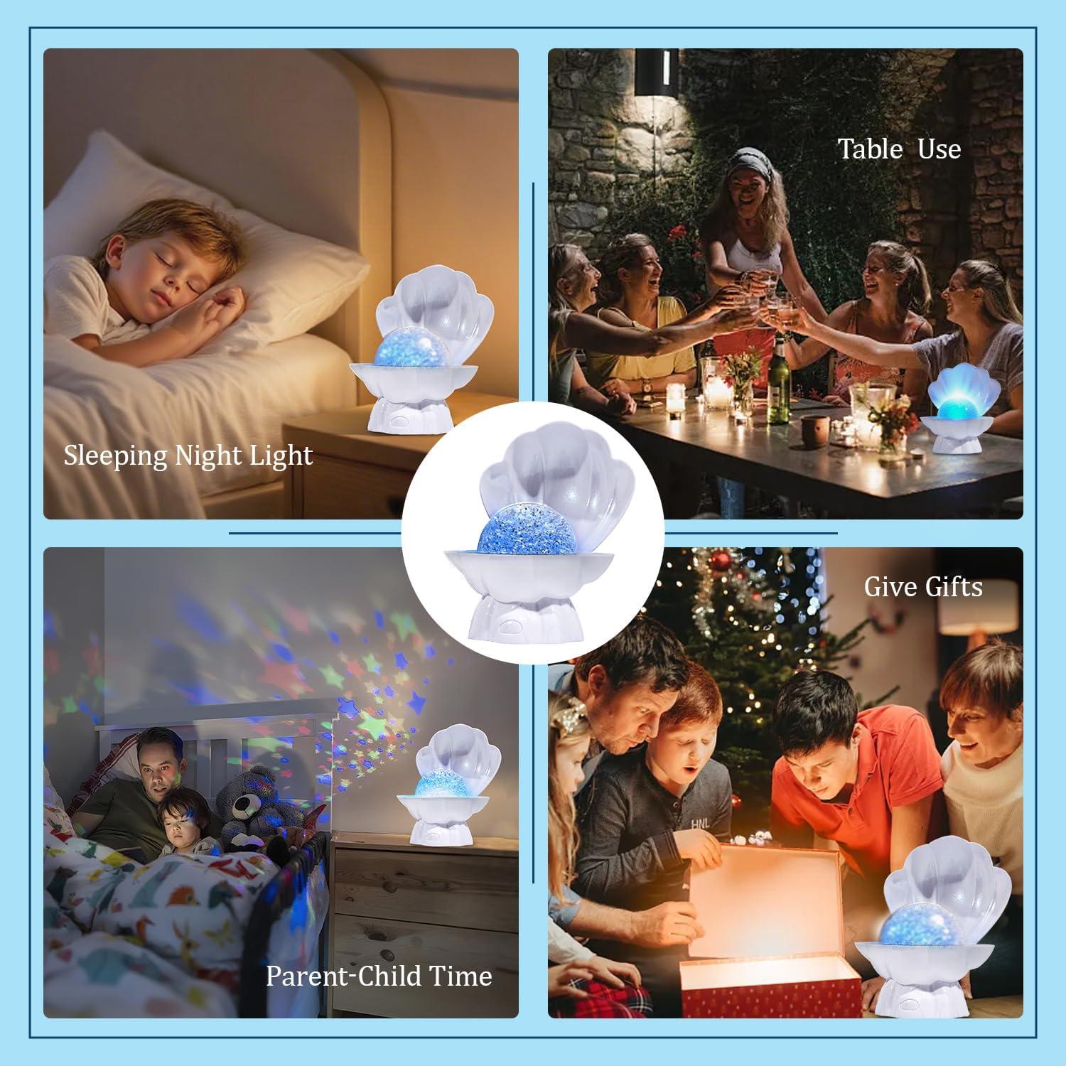 Luz Nocturna de Concha WANNALAMP 8 Colores RGB 14x16 cm