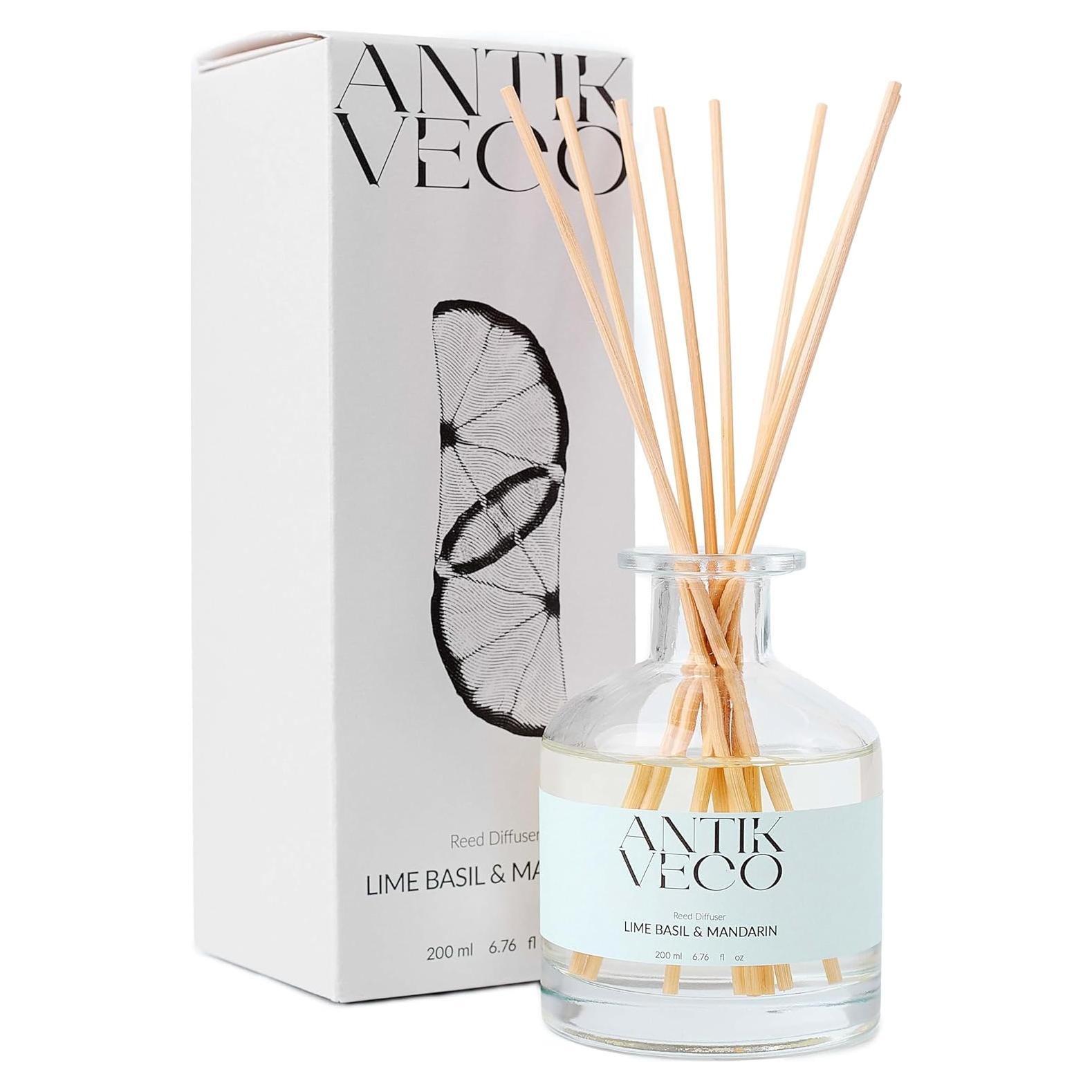 Difusor de caña ANTIKVECO Lima Albahaca y Mandarina 198 ml