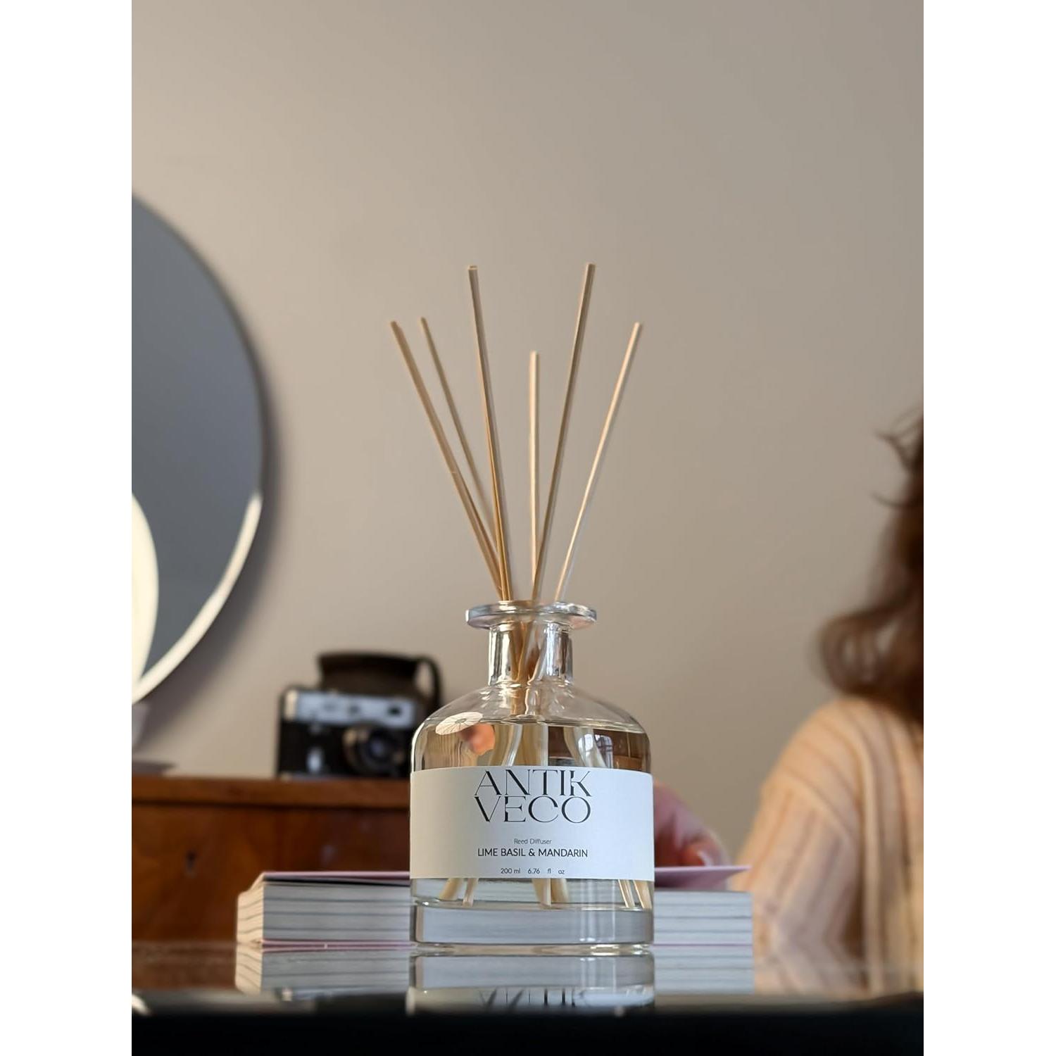 Difusor de caña ANTIKVECO Lima Albahaca y Mandarina 198 ml
