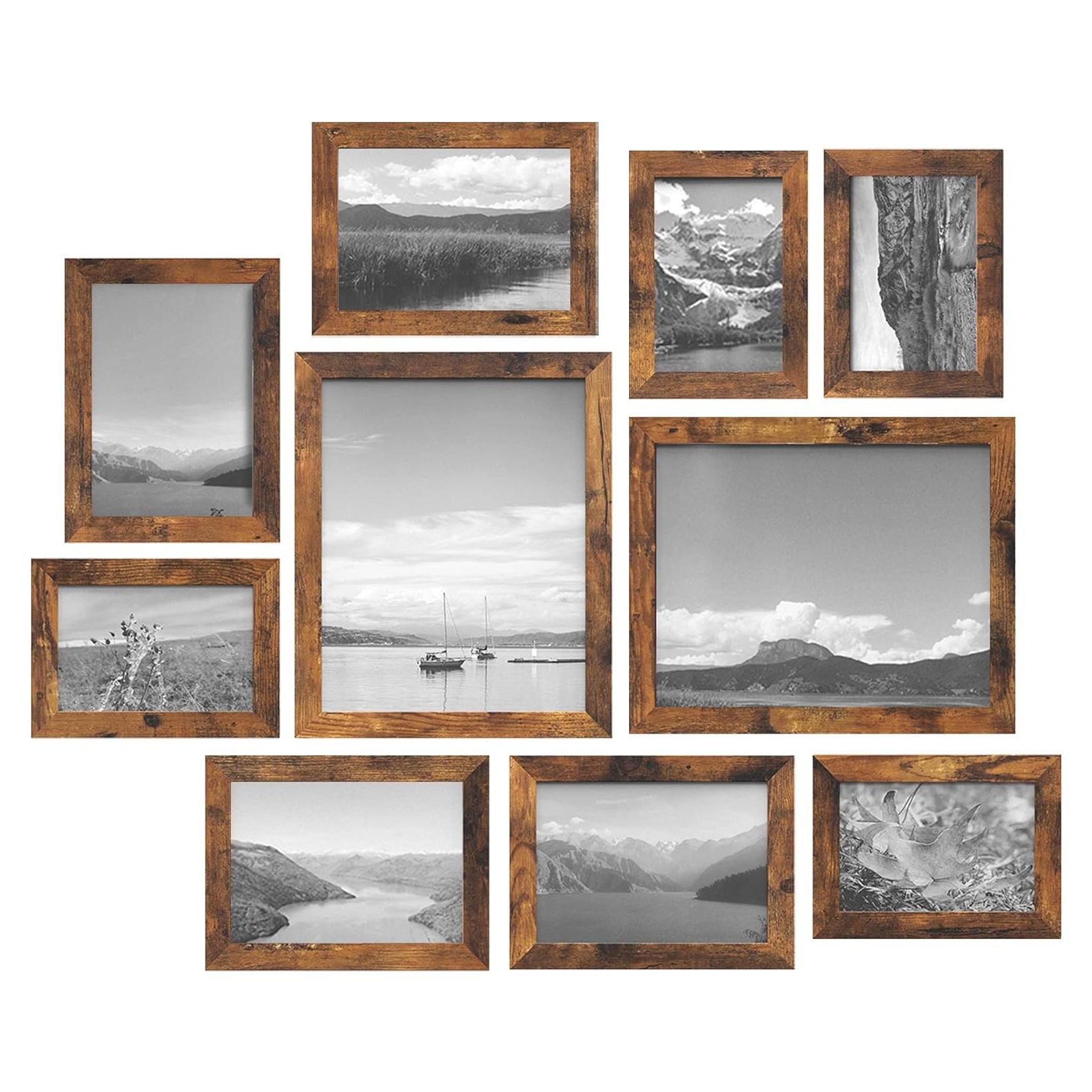 Conjunto de 10 Marcos de Fotos SONGMICS en Marrón Rústico