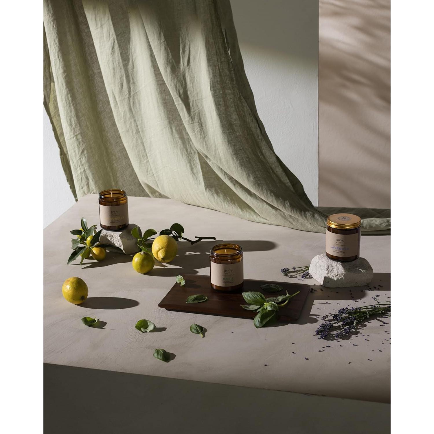 Vela Aromática ipuro Functionals Albahaca 200g - Neutraliza Olores