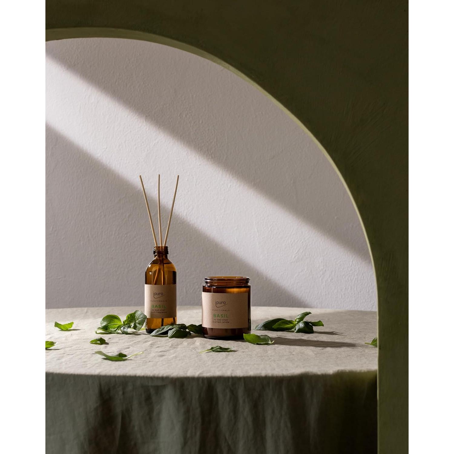 Vela Aromática ipuro Functionals Albahaca 200g - Neutraliza Olores