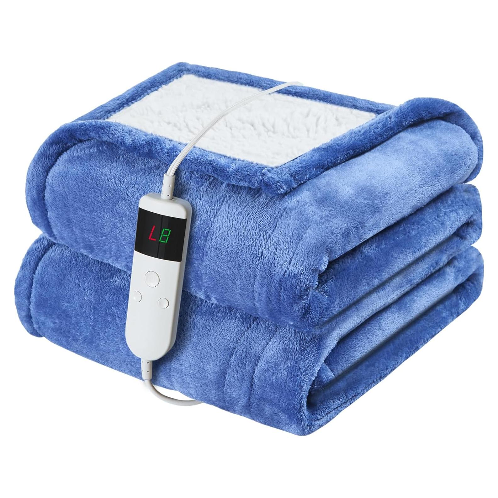 Manta Eléctrica Calefaccionada DANENOSA 127x152cm Azul Suave