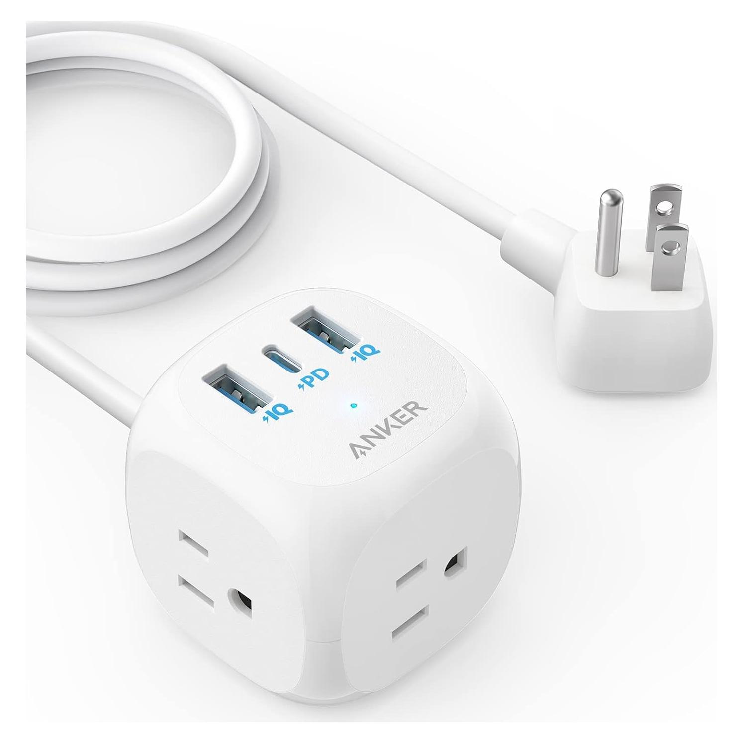 Regleta Anker 321 con 3 Salidas y Carga USB-C 1.52m