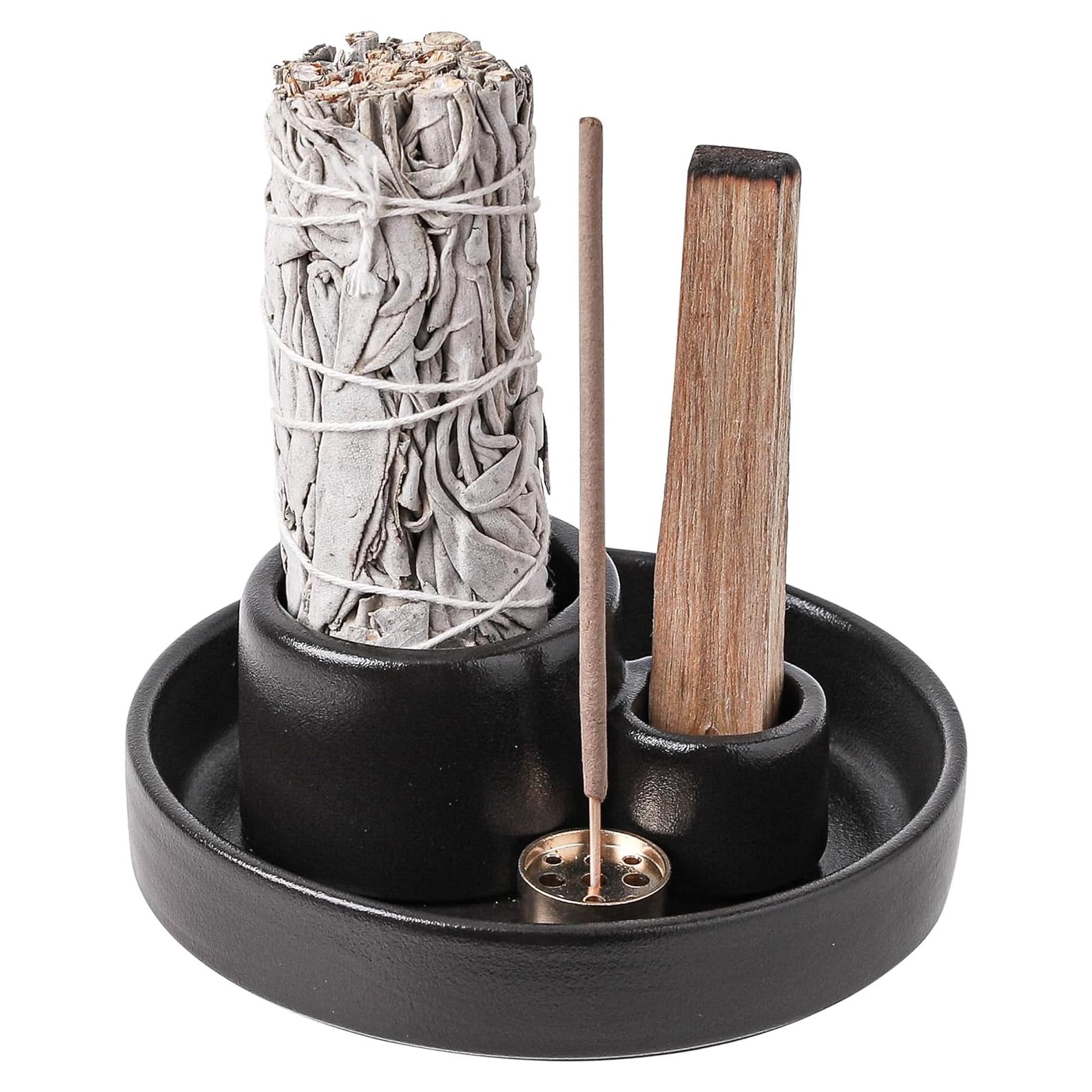 Soporte de Cerámica para Palo Santo y Salvia HOCUROAY Negro