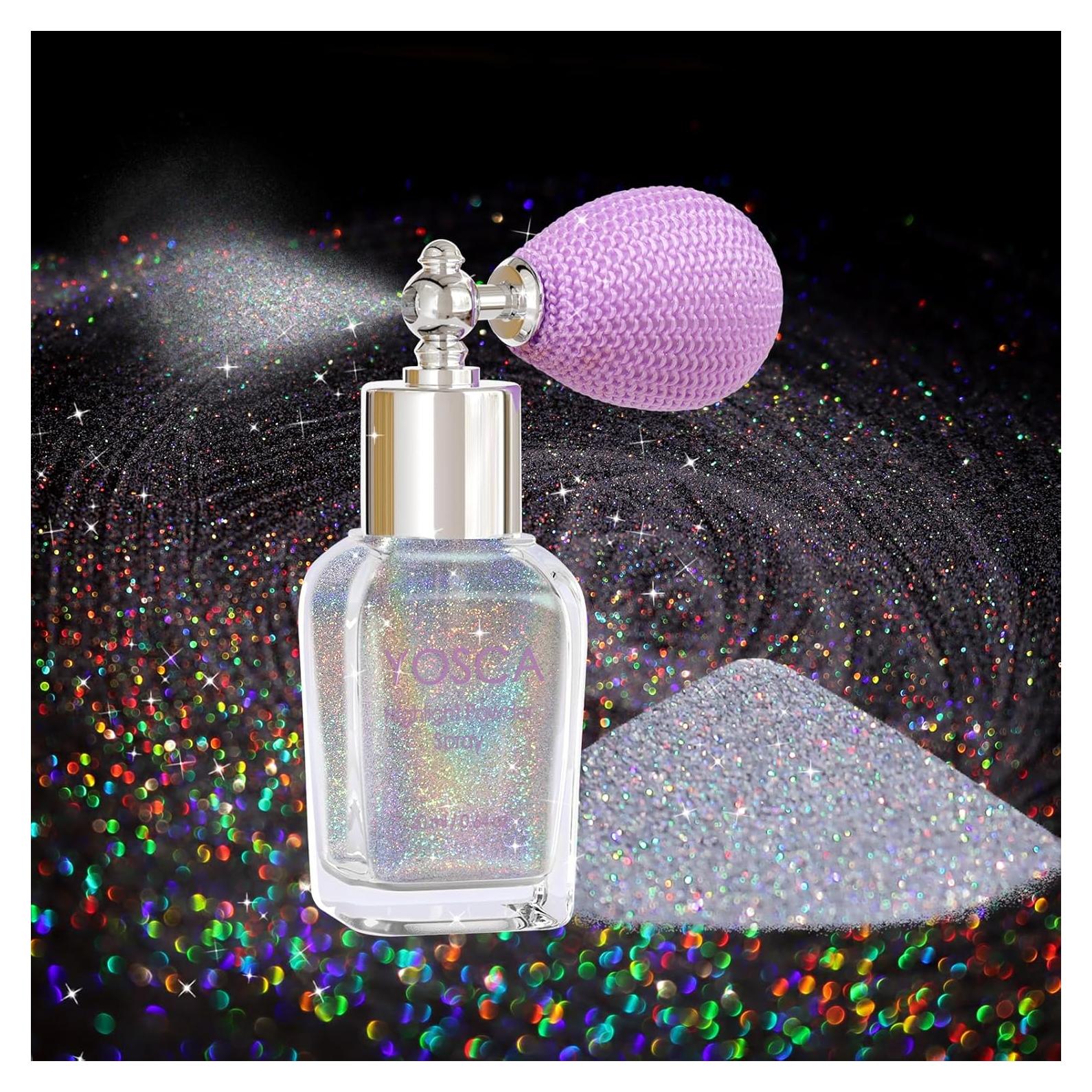 Spray de Brillo Corporal Yosca 30ml Holográfico Arcoíris