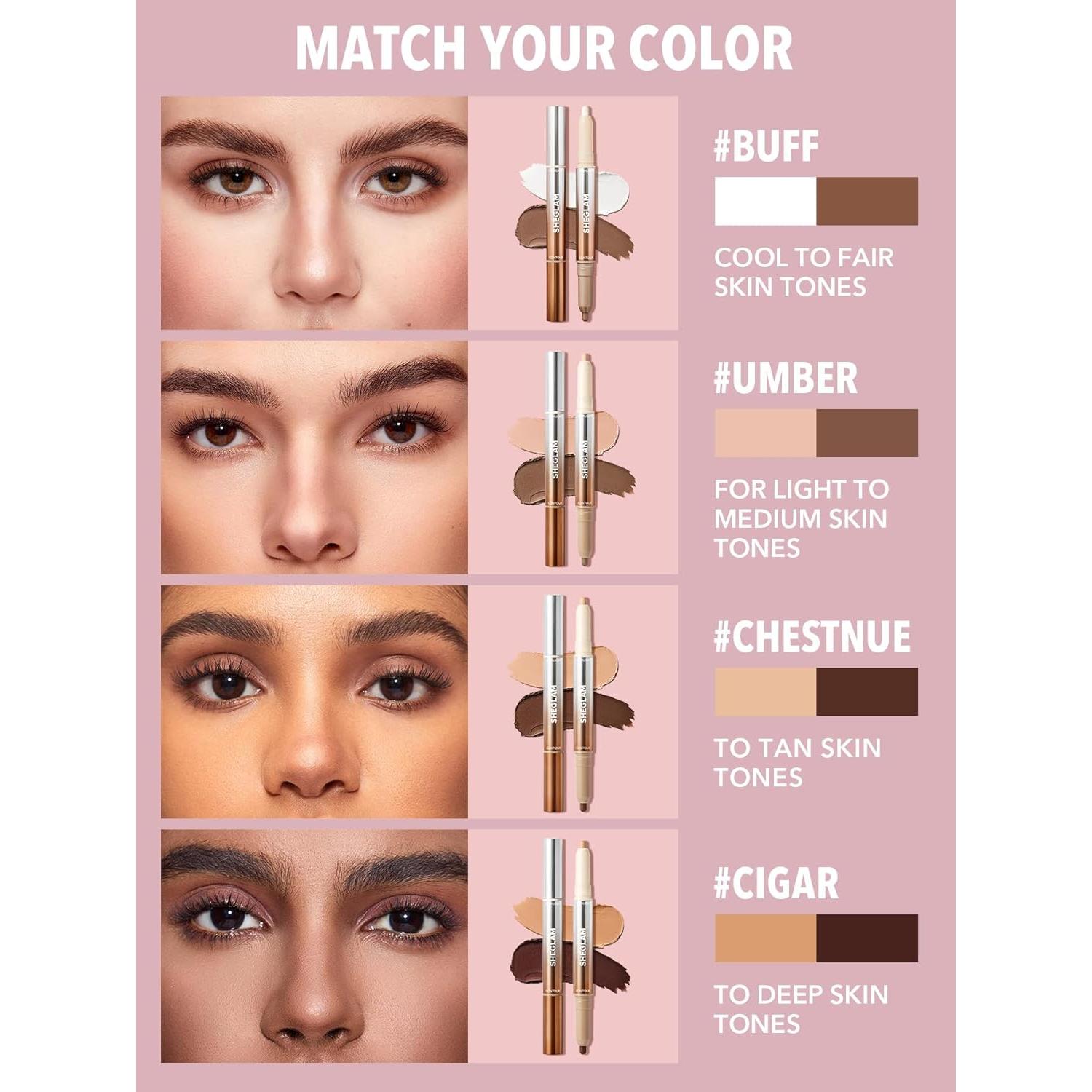 Lápiz Contorno e Iluminador SHEGLAM 2-en-1 Buff