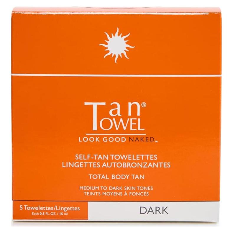 Toallitas bronceadoras TanTowel - Paquete de 5, Oscuro, 113g