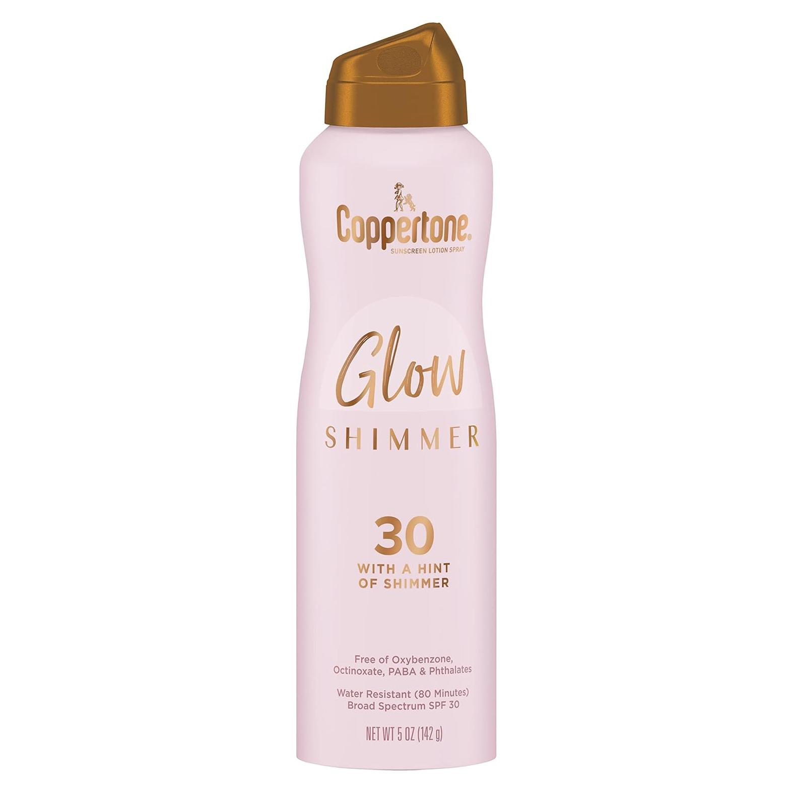 Protector Solar Coppertone Glow Spray SPF 30 - 142g Resistente al Agua