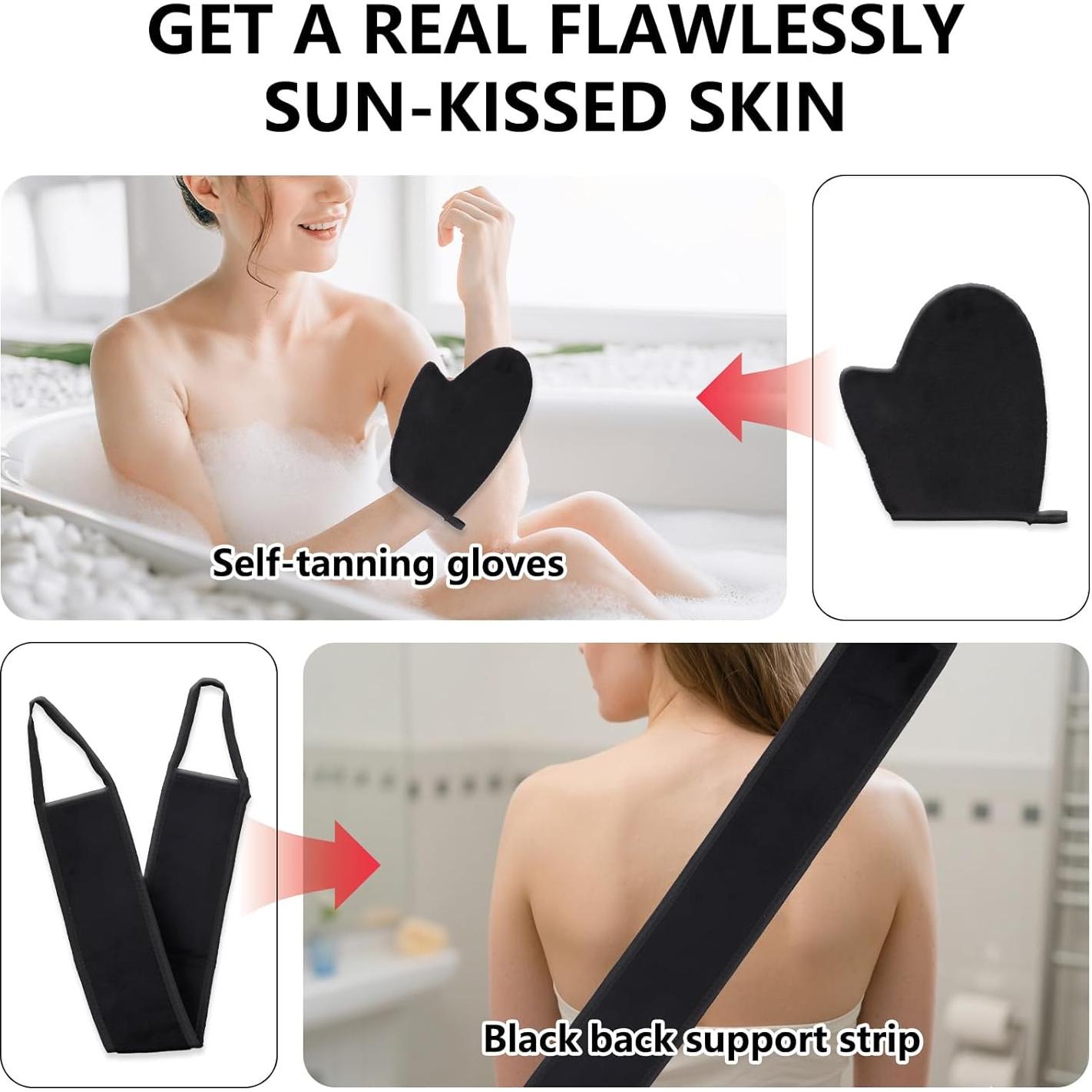 Kit de Aplicador de Bronceador DADERXY con Guante y Espalda