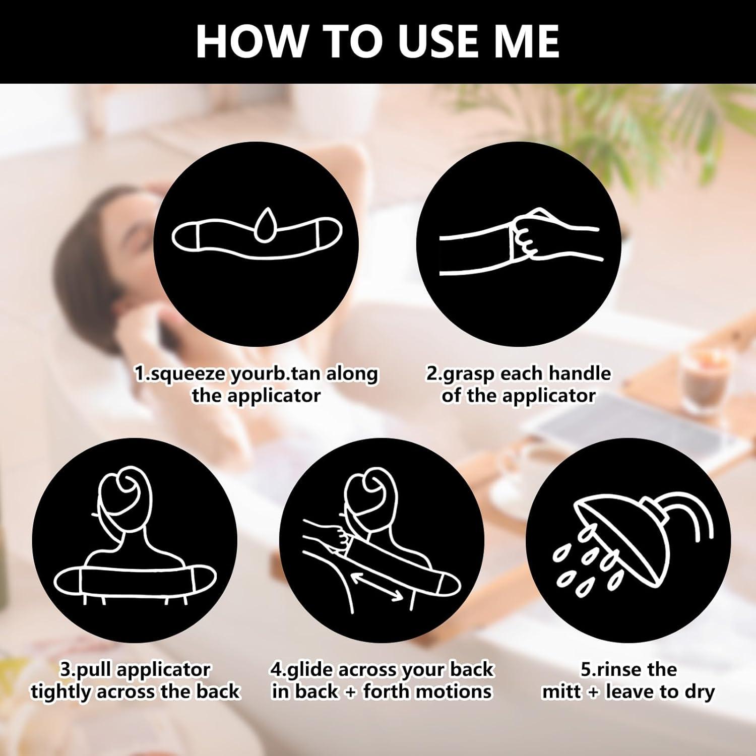 Kit de Aplicador de Bronceador DADERXY con Guante y Espalda