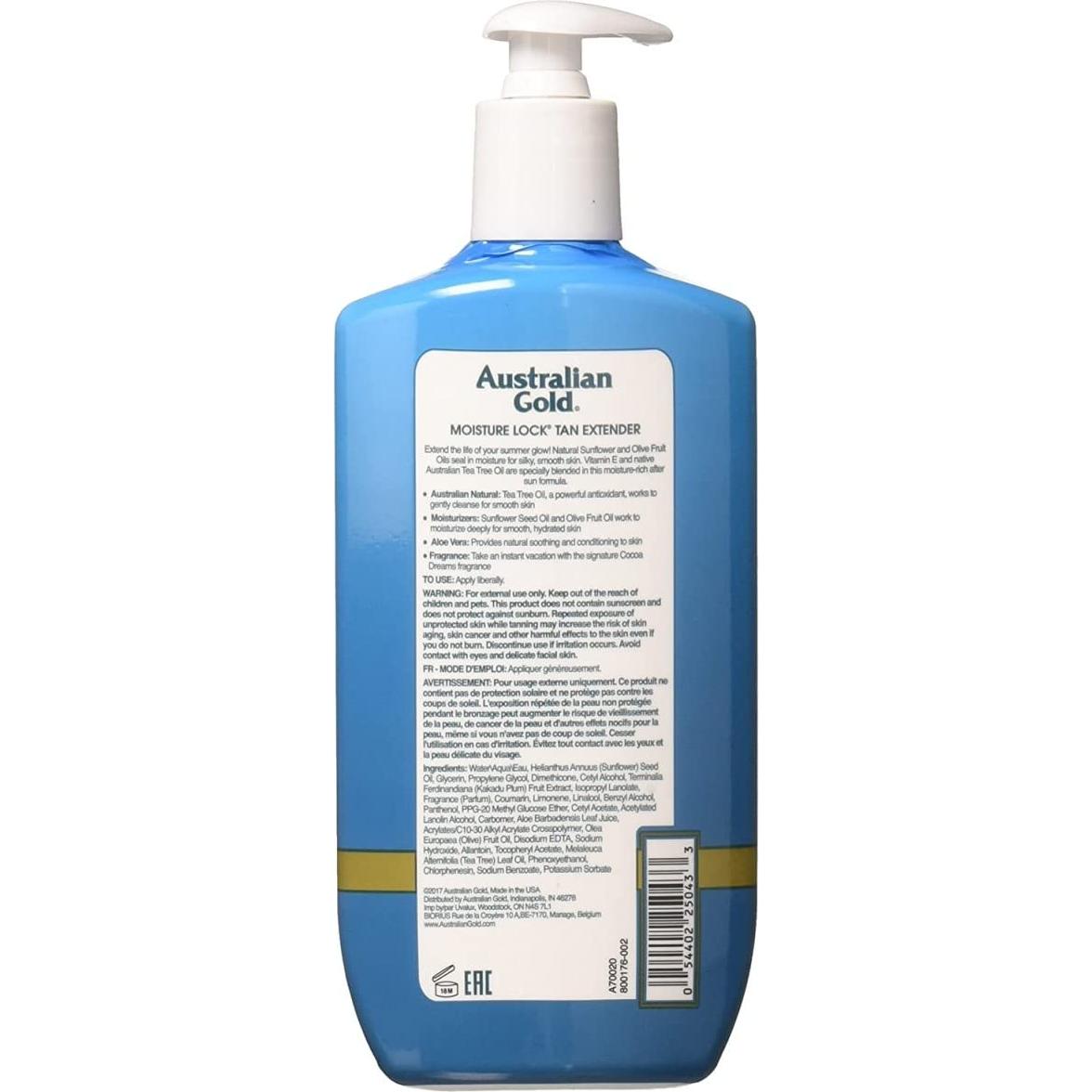 Australian Gold Moist Lock Tan Extender 3 Piezas 473ml