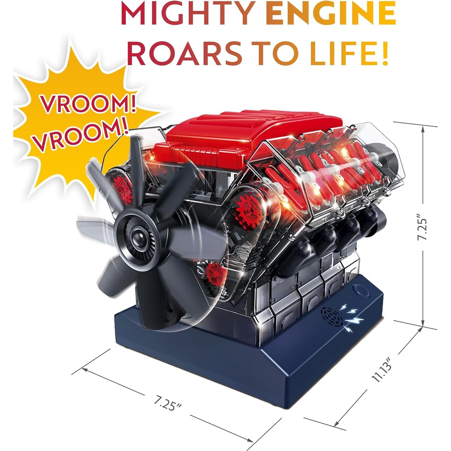 Kit Motor Mini V8 Playz - 270 Piezas STEM para 12 Años