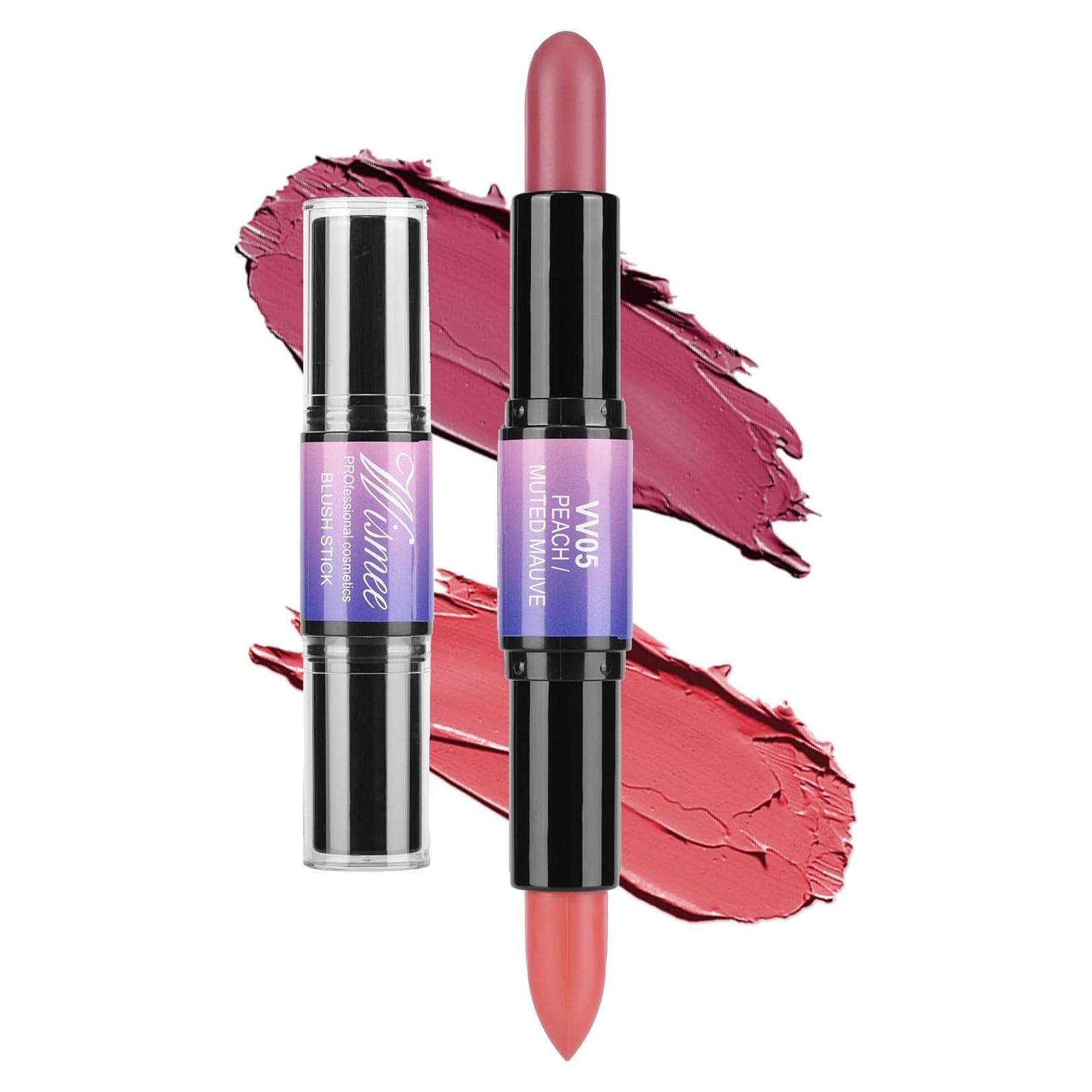 Rubor en Crema Doble Punta Wismee - Durazno y Ciruela 7.9g