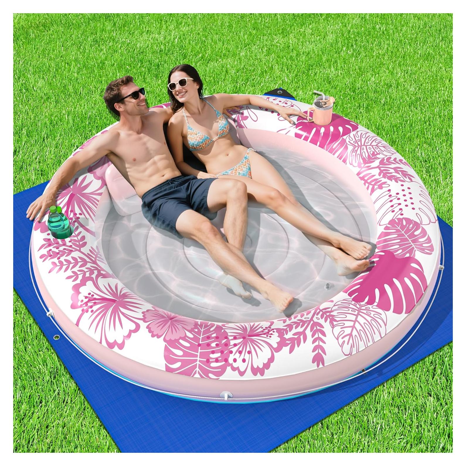 Flotador Inflable para Bronceado POOLACC 75x75cm Rosa